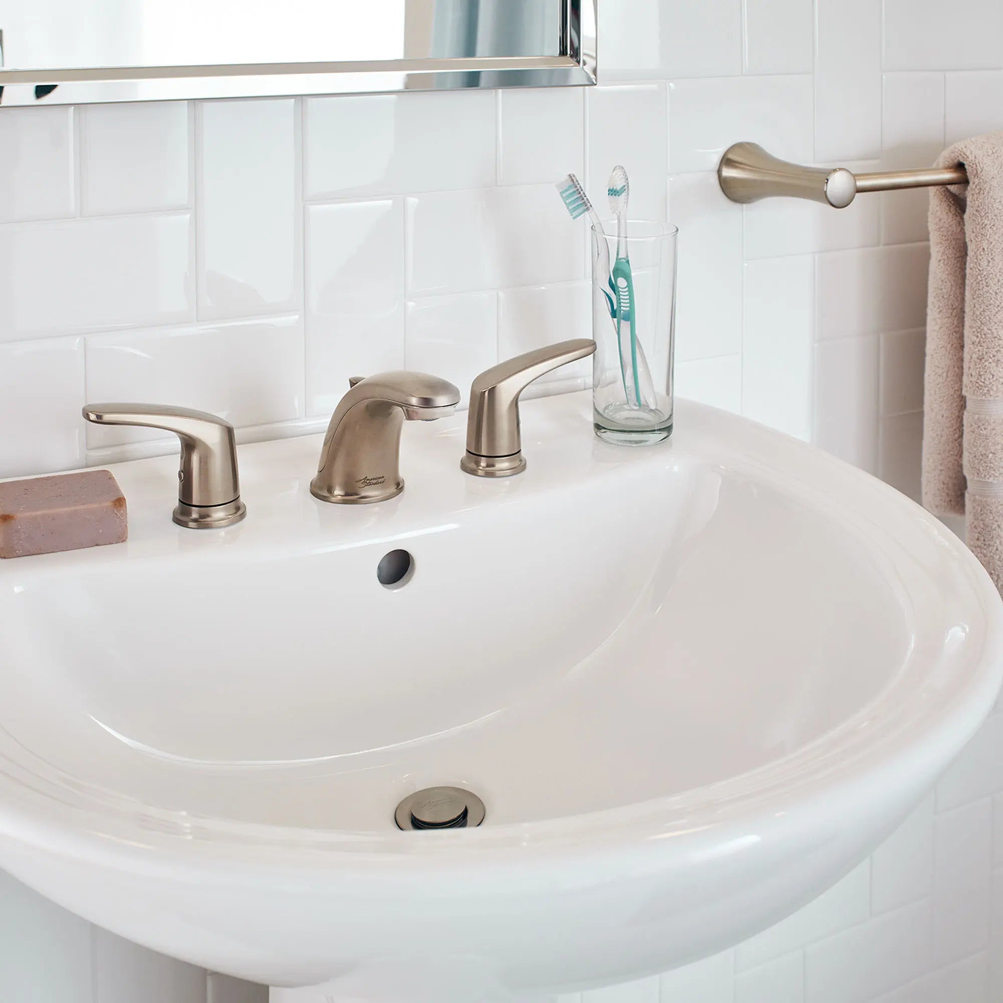Colony PRO 8 Inch Widespread 2 Handle Bathroom Faucet - 1.2 GPM/4.5 LPM Water-Saving Design with Lever Handles - Perfect for Modern Bathroom Vanities and Sink Upgrades