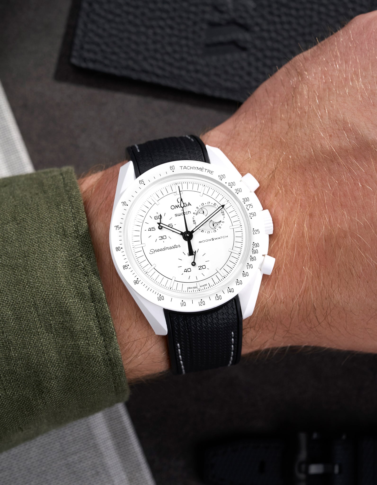 Original Omega X Swatch MoonSwatch Mission to Moonphase Rubber Watch Strap - Durable & Comfortable Replacement Band for Everyday Wear & Sports Activities