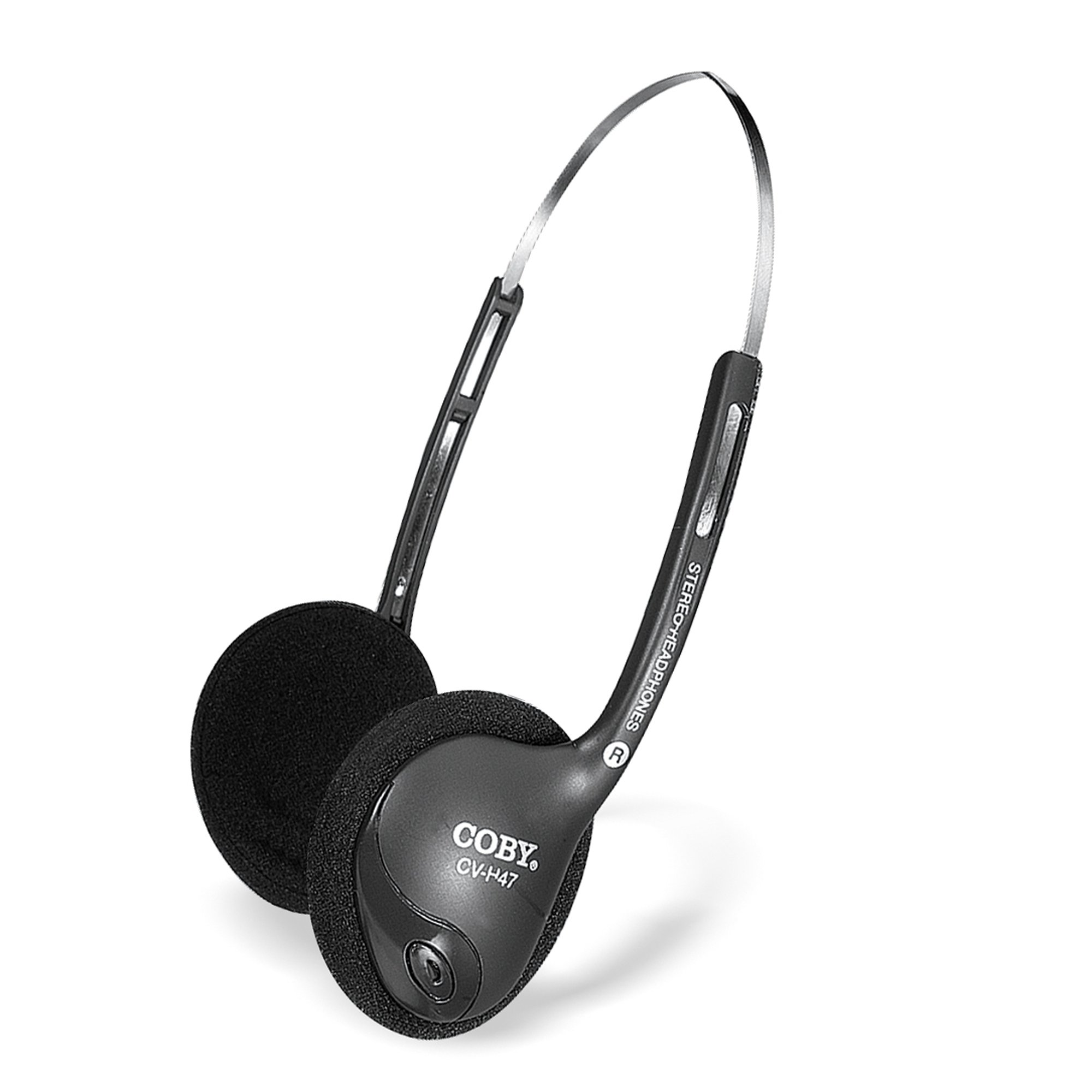 Coby CVH47 Lightweight Stereo Headphones - Comfortable Over-Ear Design with Clear Sound for Music, Gaming & Travel (Black)