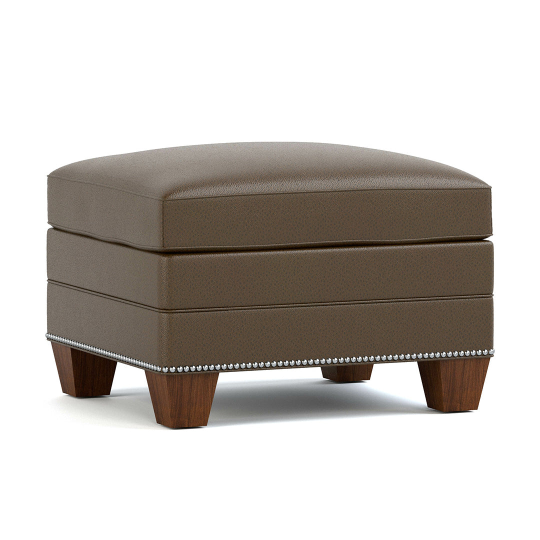 Premium Genuine Leather Ottoman - Handcrafted Footrest & Storage Stool for Living Room, Bedroom & Office - Malden Leather Ottoman for Comfort & Style