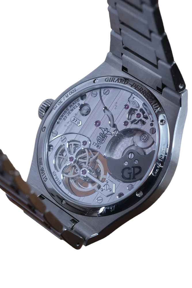 Girard Perregaux Laureato Tourbillon Meteorite Dial Stainless Steel Men's Luxury Watch for Business & Formal Occasions