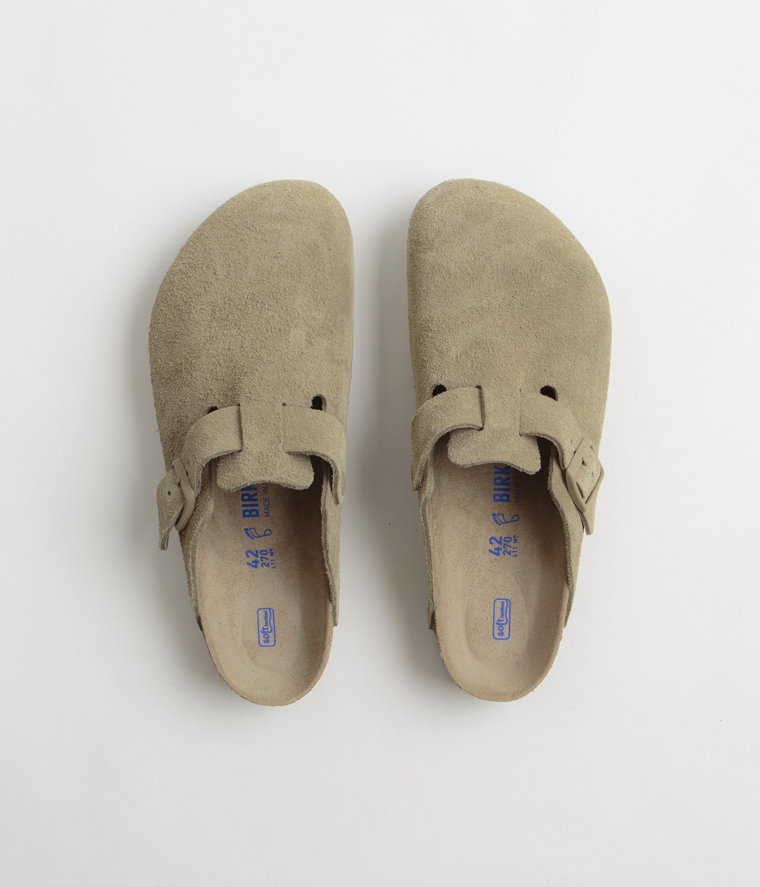 Birkenstock Boston BS Sandals for Men & Women - Comfortable Cork Footbed - Faded Khaki - Perfect for Casual Wear, Office & Outdoor Activities