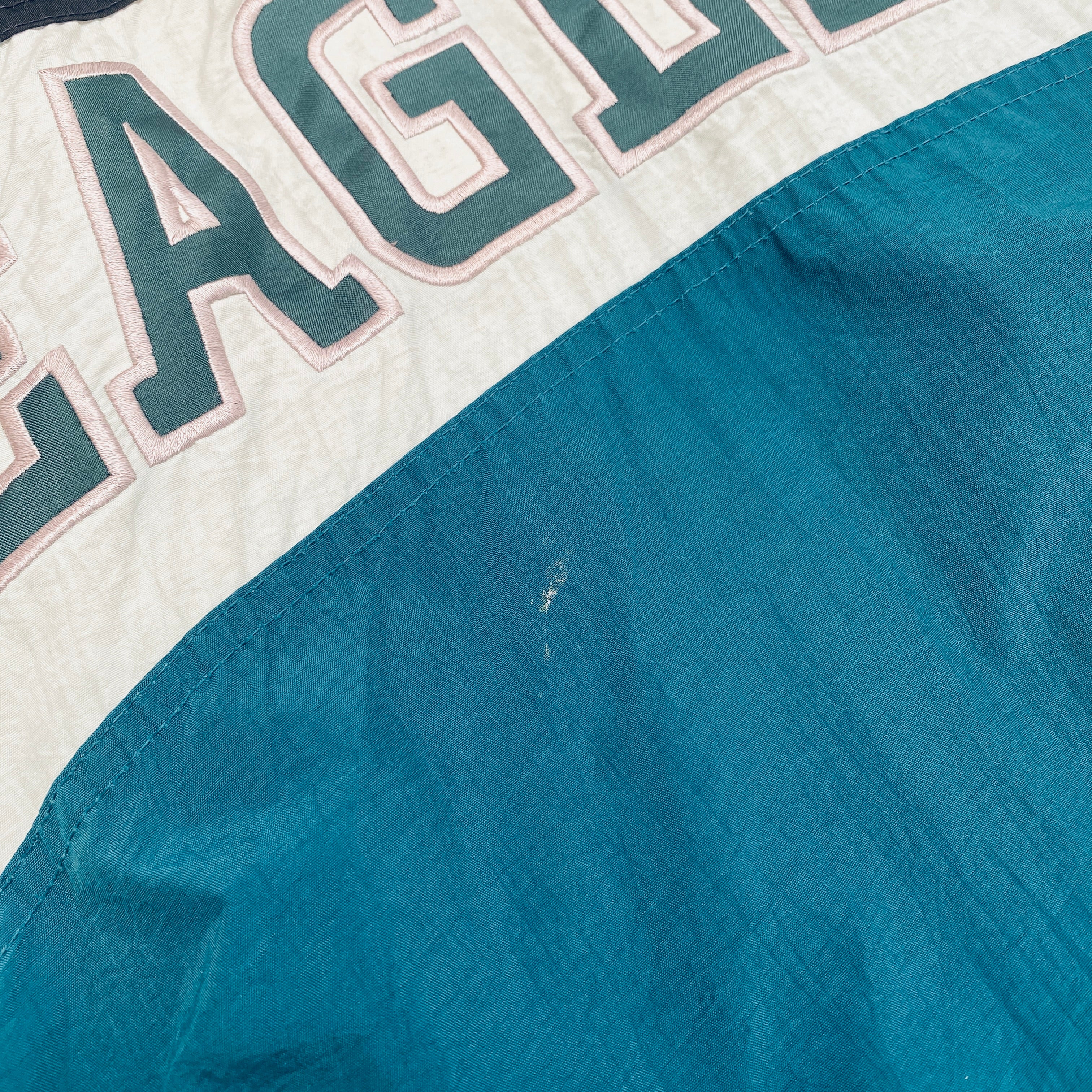 Philadelphia Eagles 1990s Reebok Reverse Spellout Full-Zip Proline Jacket for Men - Vintage NFL Football Fan Gear for Game Day & Casual Wear