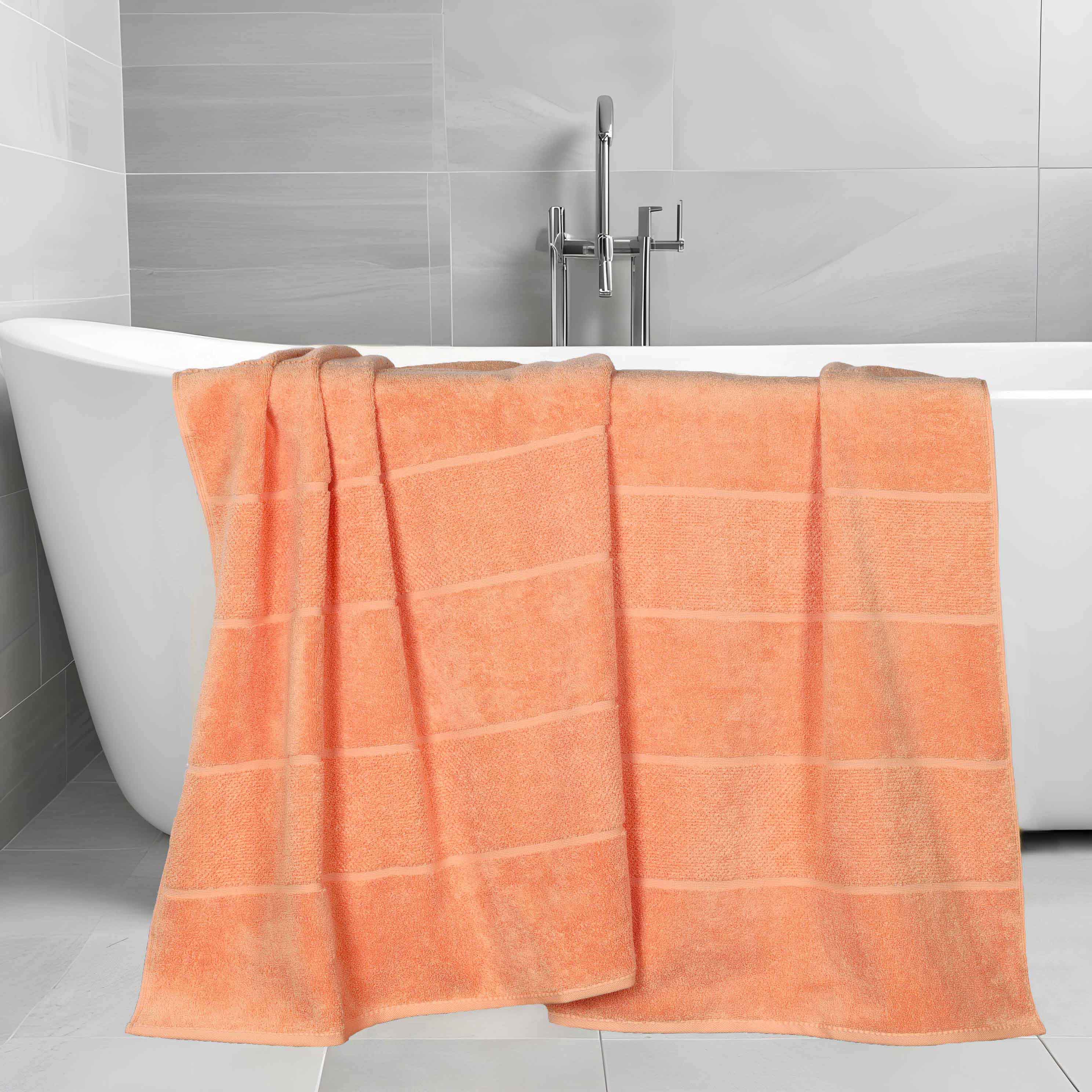 Premium Mile Smart Twist Cotton Bath Towels Set of 2 - Ultra Soft, Absorbent & Quick-Drying Luxury Bath Sheets with Broad Border - Perfect for Spa, Hotel & Home Bathroom Use