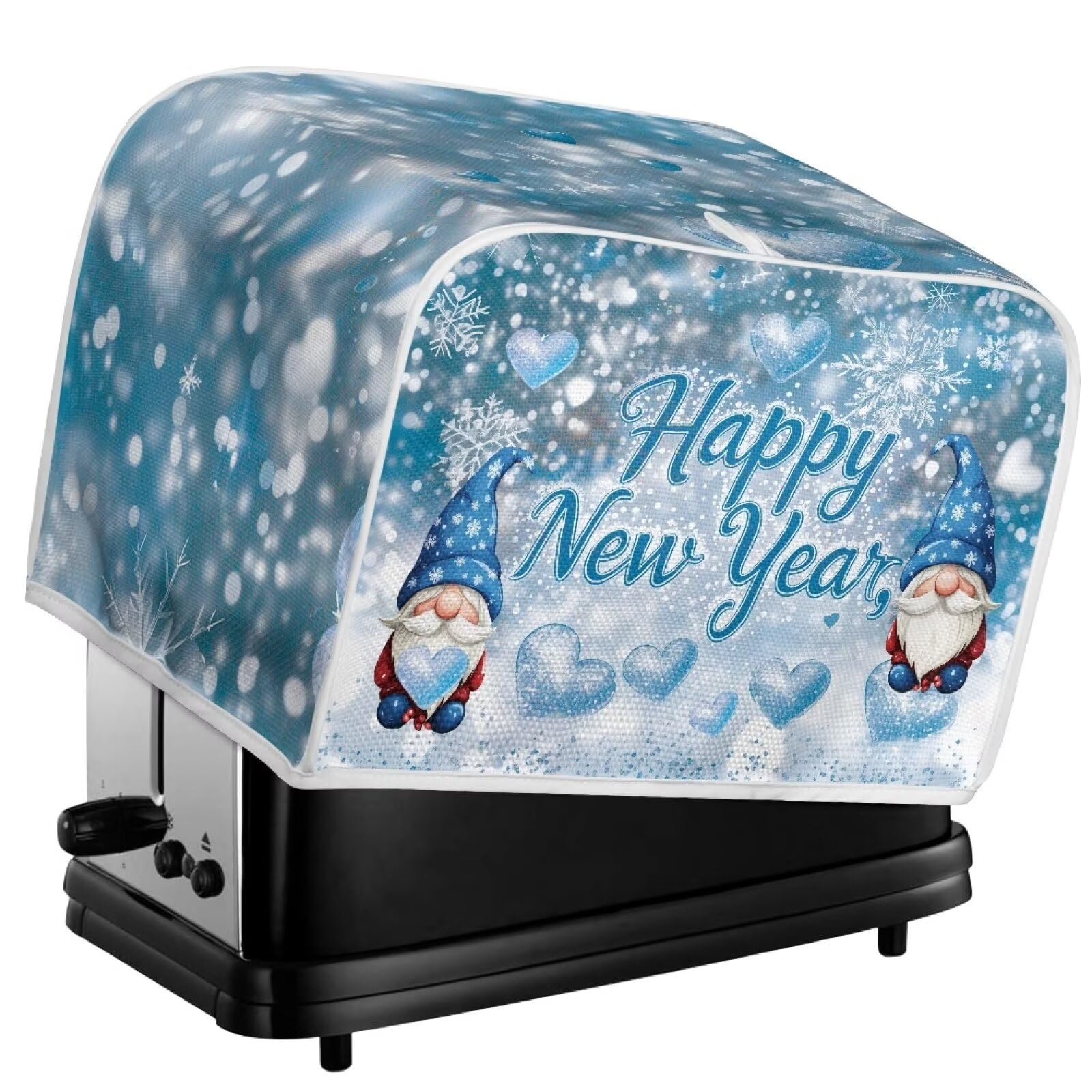 Lotusorchid Gnome Print 2-Slice Toaster Cover - Anti-Fingerprint Dust Protection for Bread Maker - Perfect for Kitchen Countertop & Holiday Decor (Christmas, New Year)