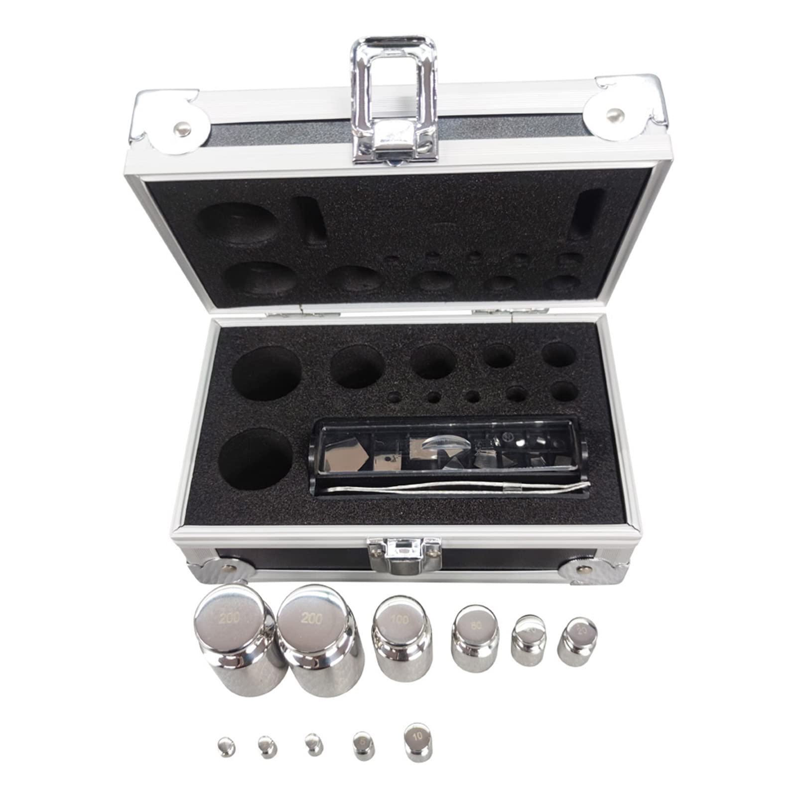 Premium M1 Grade 1mg-200g Stainless Steel Calibration Weight Kit with Tweezers - Laboratory Precision Weights for Scientific Research, Jewelry Scales & Industrial Measurement