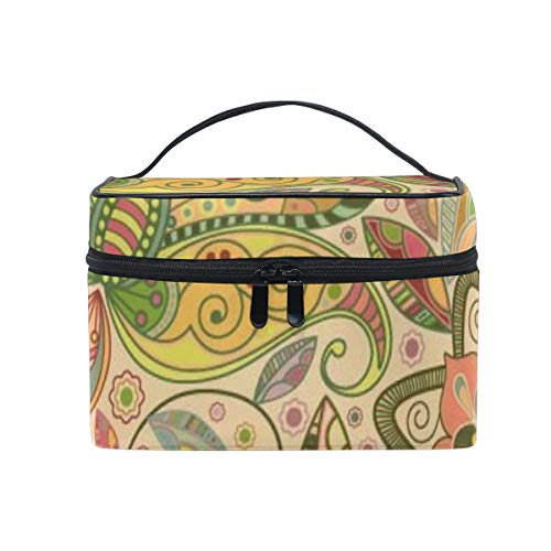 DoubleCW Paisley Makeup Bag Organizer - Waterproof Cosmetic Pouch for Women | Travel Storage Bag for Skincare, Facial Cleanser & Beauty Essentials | Perfect for Purse, Gym & Vacation Travel Accessories