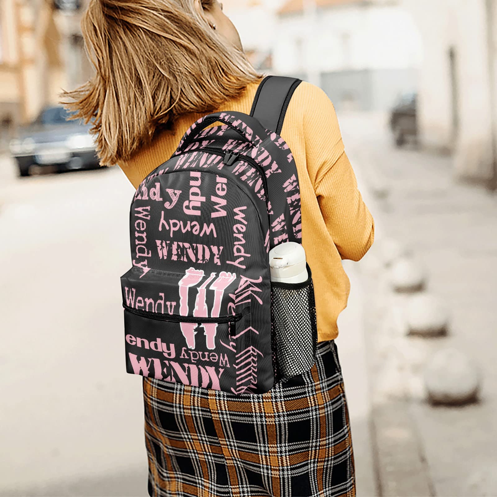 Personalized Name Waterproof Travel Backpack - Artistic Splice Pink Letter Design for Men & Women | Ideal for School, Work, Gym & Outdoor Adventures