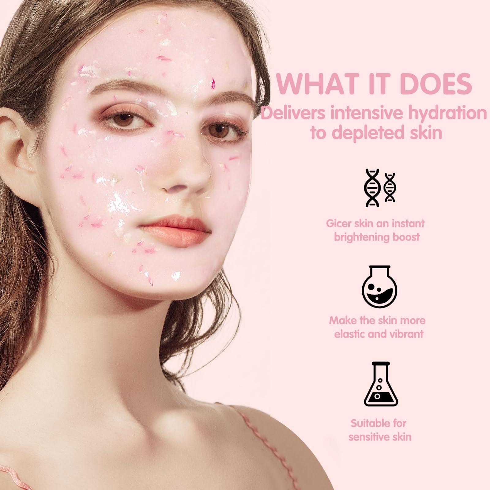 Professional Hydrating Jelly Face Mask for Wrinkles & Acne - 23 Fl Oz Natural Gel Facial Mask with Himalaya & Vitamin C Essence | Deep Moisturizing Skincare for Dry Skin, Spa Treatment & At-Home Relaxation