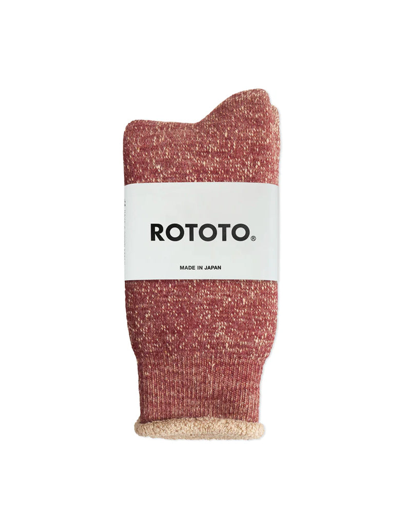 Rototo Double Face Warm Wool Socks for Men & Women - Red Brown Cozy Winter Socks for Hiking, Outdoor Activities & Home Comfort