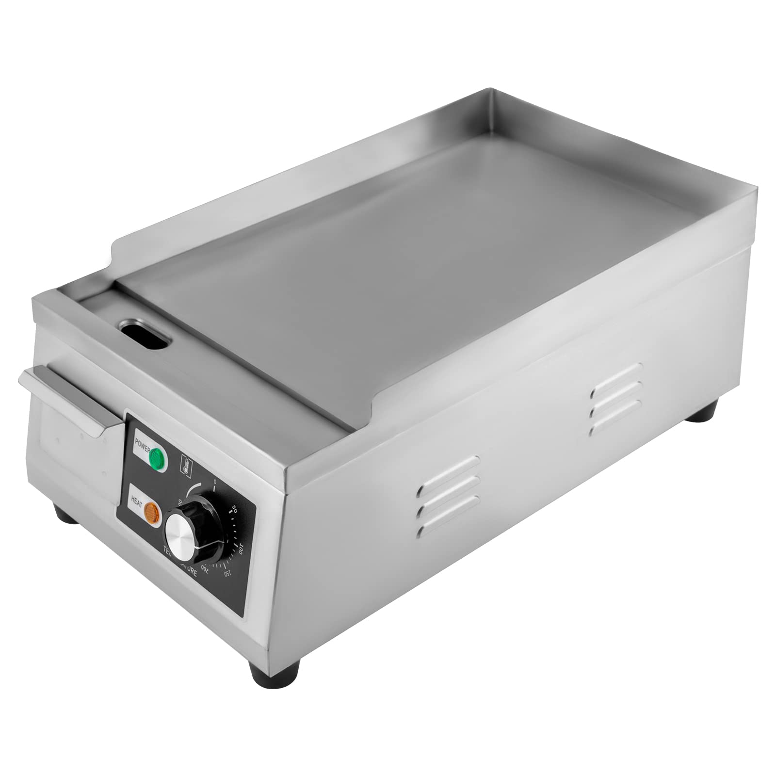 Commercial Electric Griddle Flat Top Grill - 1300W Non-Stick Iron Cooking Surface with Precise Thermostatic Control - Perfect for Restaurant, Food Truck, and Home Kitchen Use - Ideal for Pancakes, Burgers, Steaks, and Breakfast Cooking