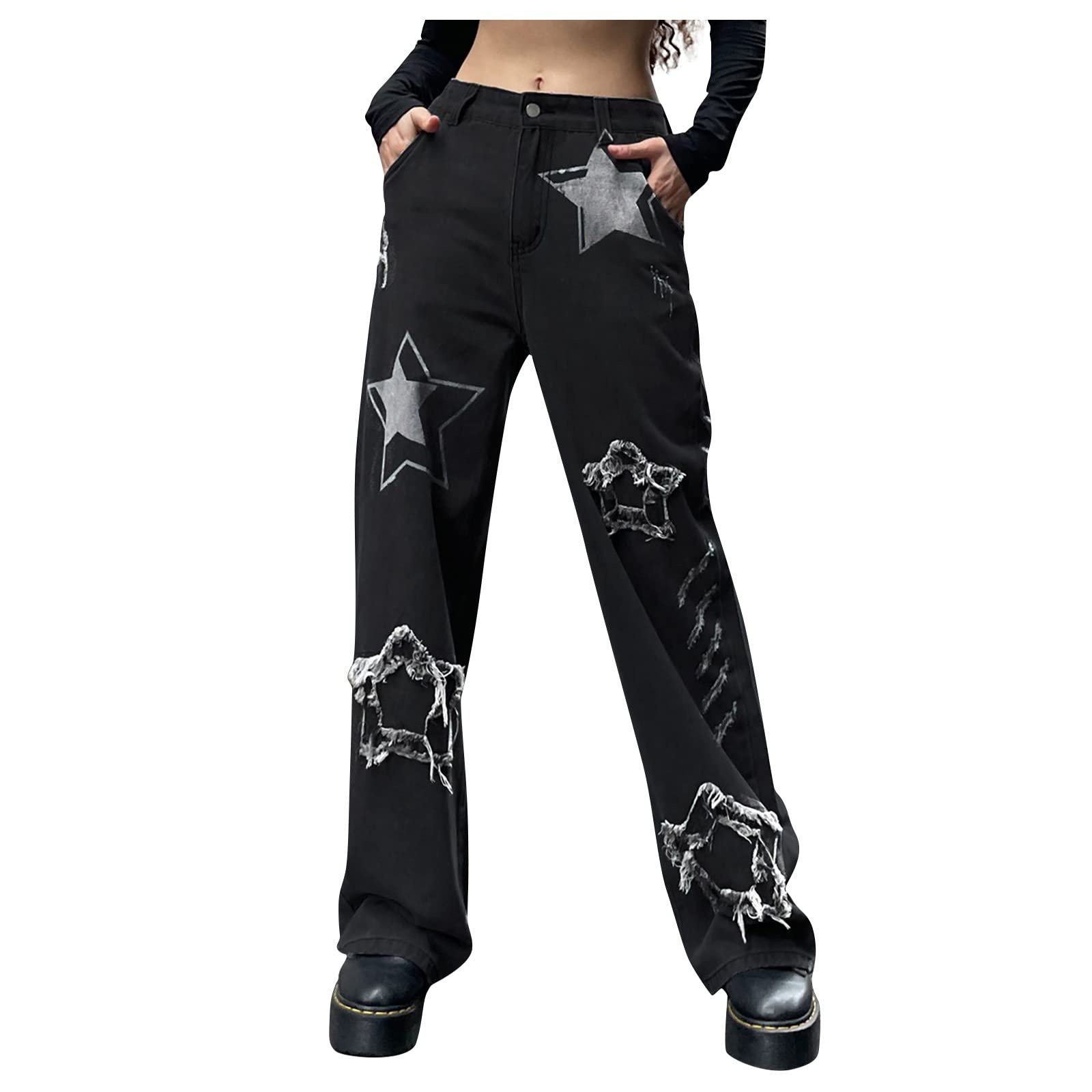 Vintage Y2K Cargo Pants for Women - Baggy Lounge Pants with Low Waist & Wide Leg | Casual Relaxed Jogger Cinch Pants for Streetwear, Harajuku Fashion & Everyday Comfort