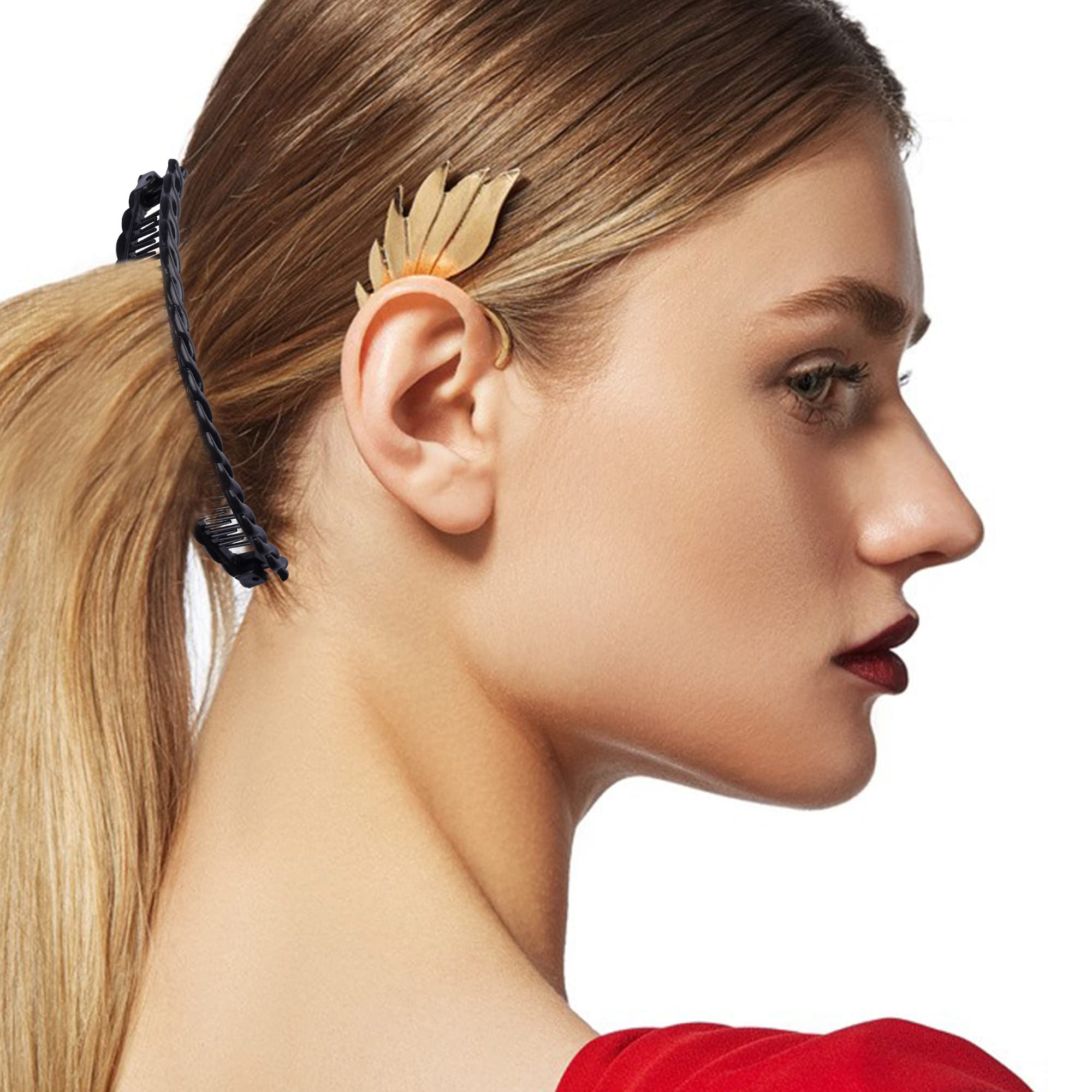 Aethland 11PCS Banana Hair Clips Set - Classic Clincher Combs, Fishtail Hair Clips, Pearl Hair Clips & Ponytail Holders for Women & Girls - Perfect for Thick, Fine Hair & Interlocking Hairstyles - Great for Parties, Weddings, Work & Everyday Styling