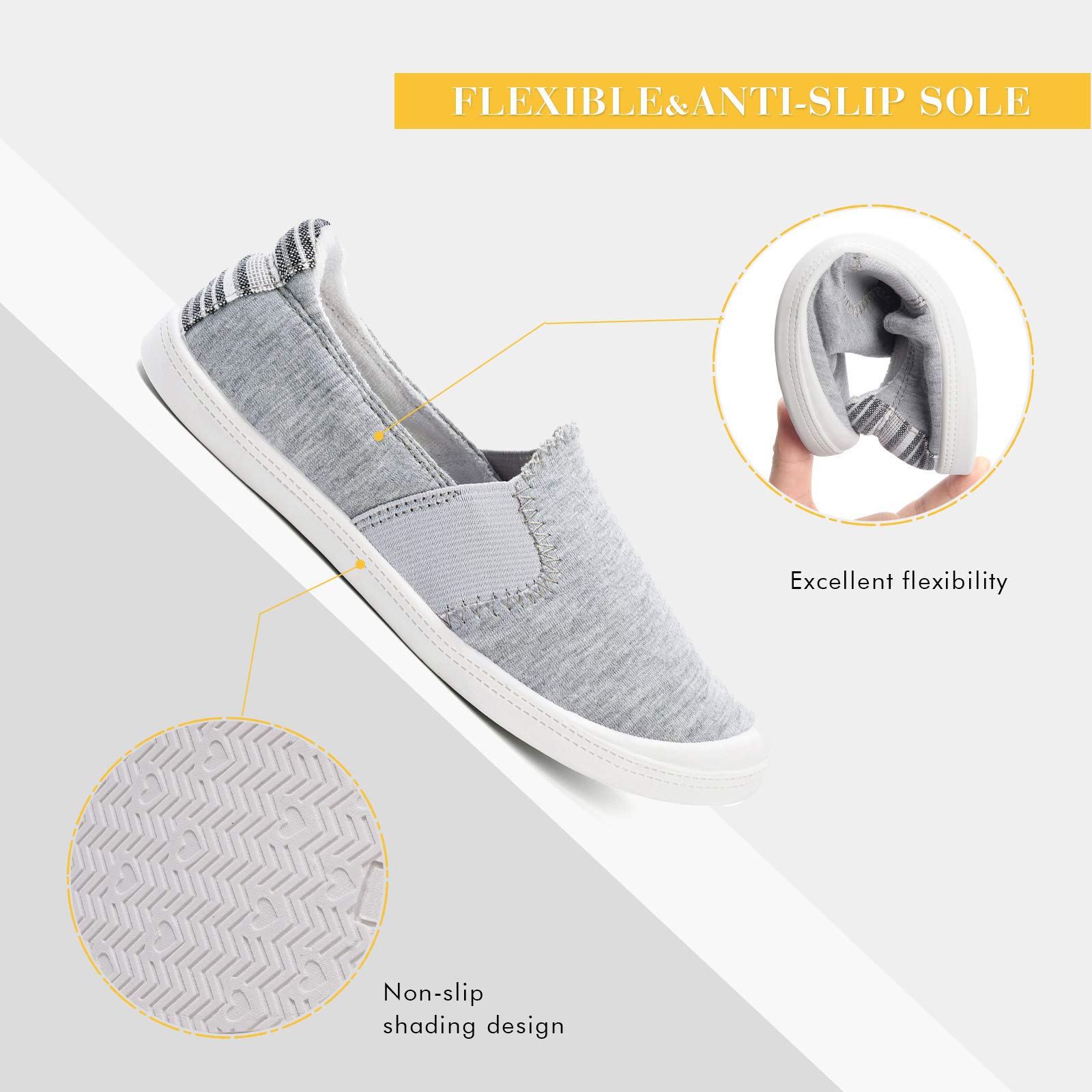 FunkyMonkey Women's Comfortable Low Top Canvas Slip-On Sneakers - Classic Casual Walking Shoes for Everyday Wear, Work & Travel