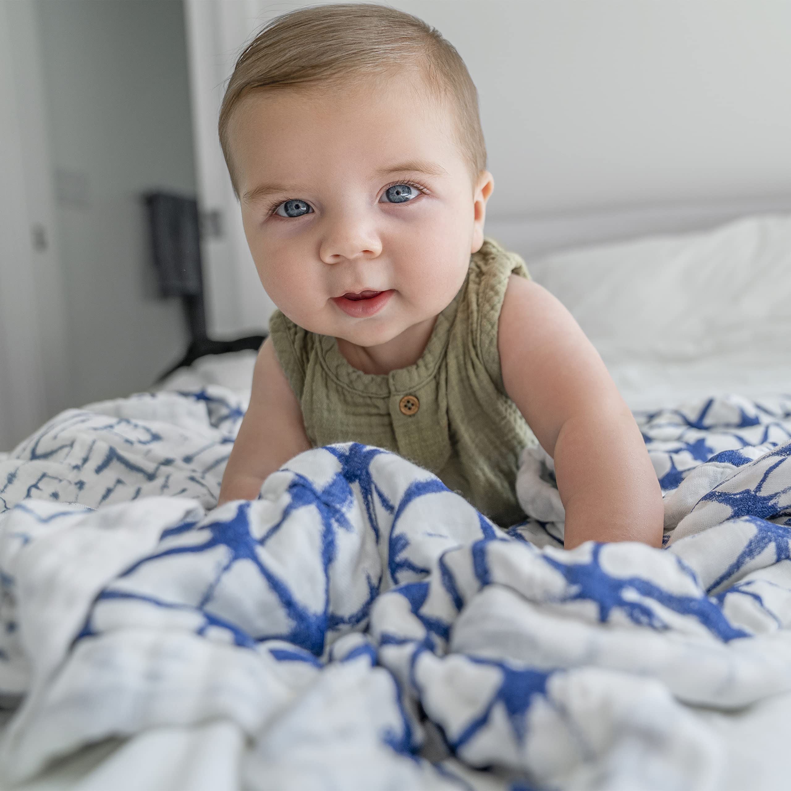 aden + anais Silky Soft Dream Blanket - Premium Baby Swaddle Blanket for Newborns & Toddlers - Breathable & Lightweight - Indigo Blue - Perfect for Nursery, Stroller & Travel