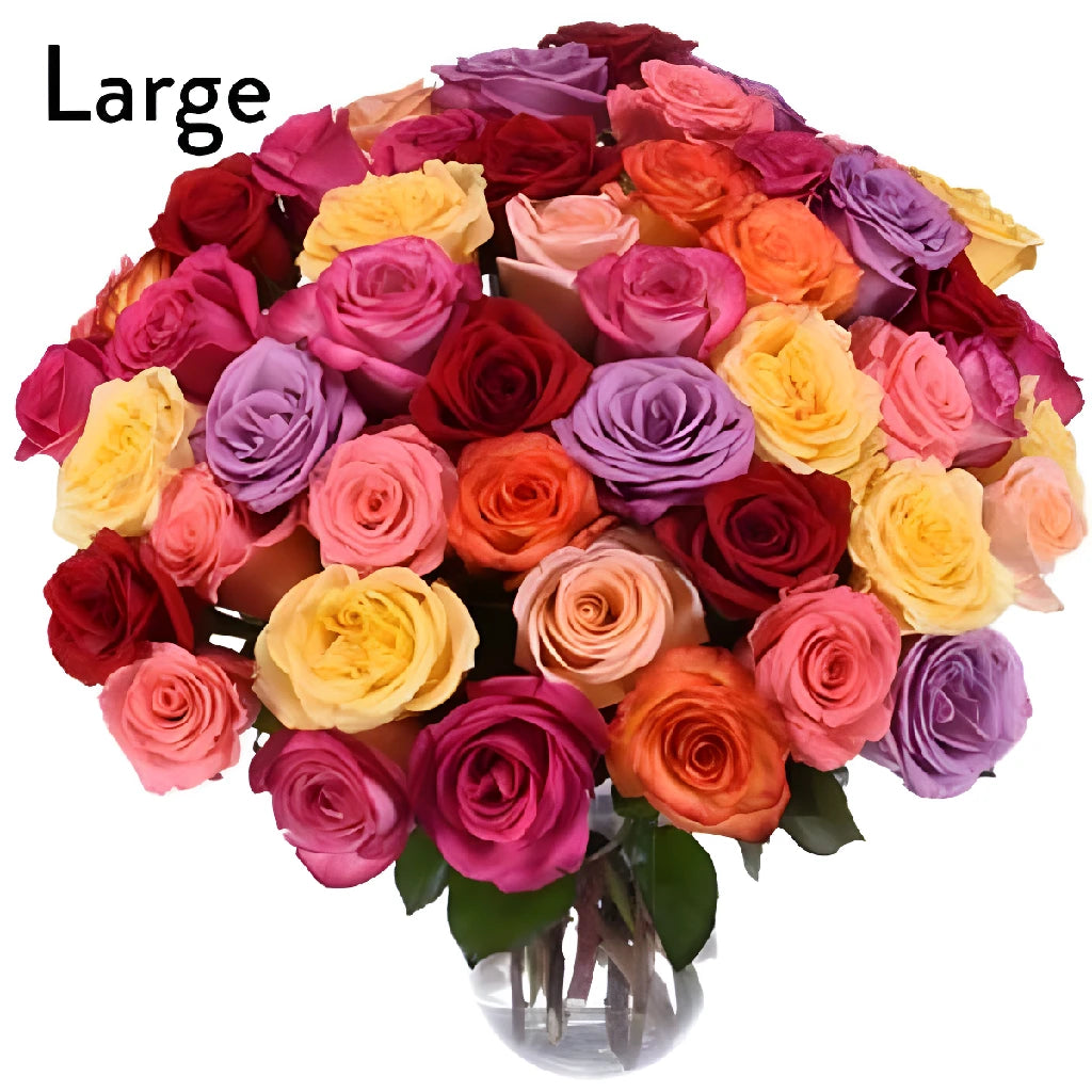 Fresh Assorted Roses Gift Bouquet - Perfect for Anniversary, Valentine's Day & Romantic Surprises