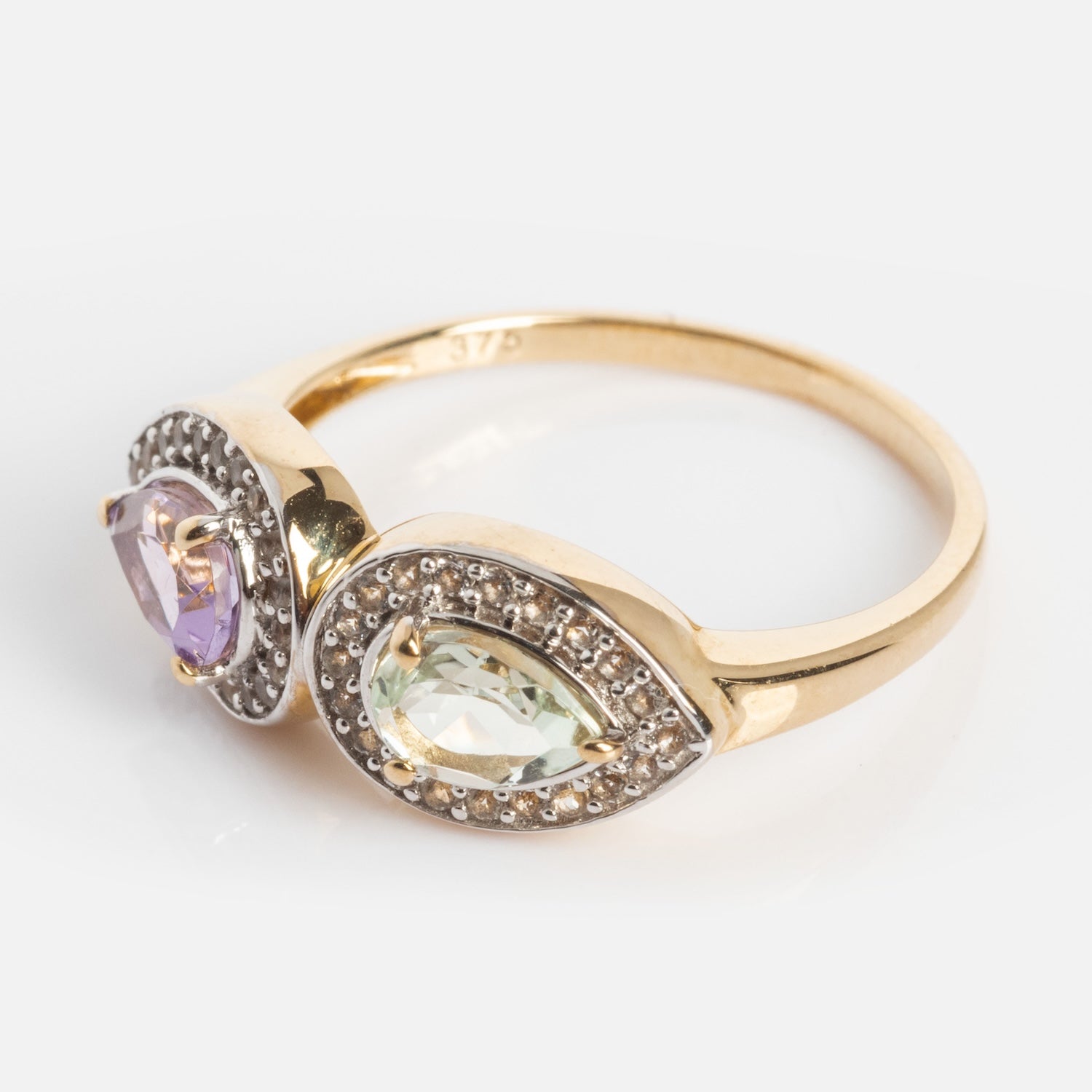 14K Gold Pastel Amethyst Toi et Moi Ring - Dainty Stackable Promise Ring for Women, Perfect for Valentine's Day Gift & Everyday Elegance
