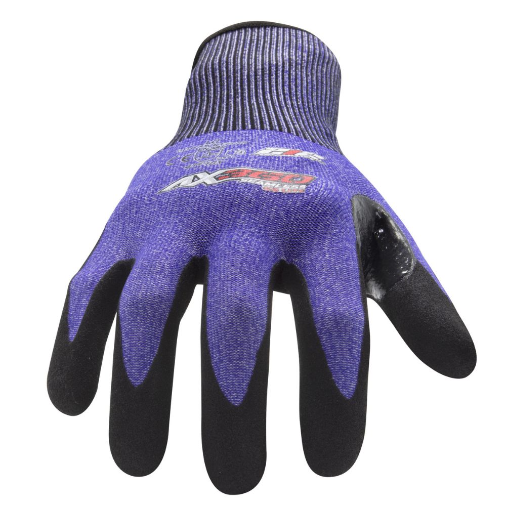 212 Performance AXLTC3 03 011 AX360 Seamless Knit Cut 3 Lite Gloves - X Large Blue - Lightweight Work Gloves for Construction, Mechanics & Outdoor Activities