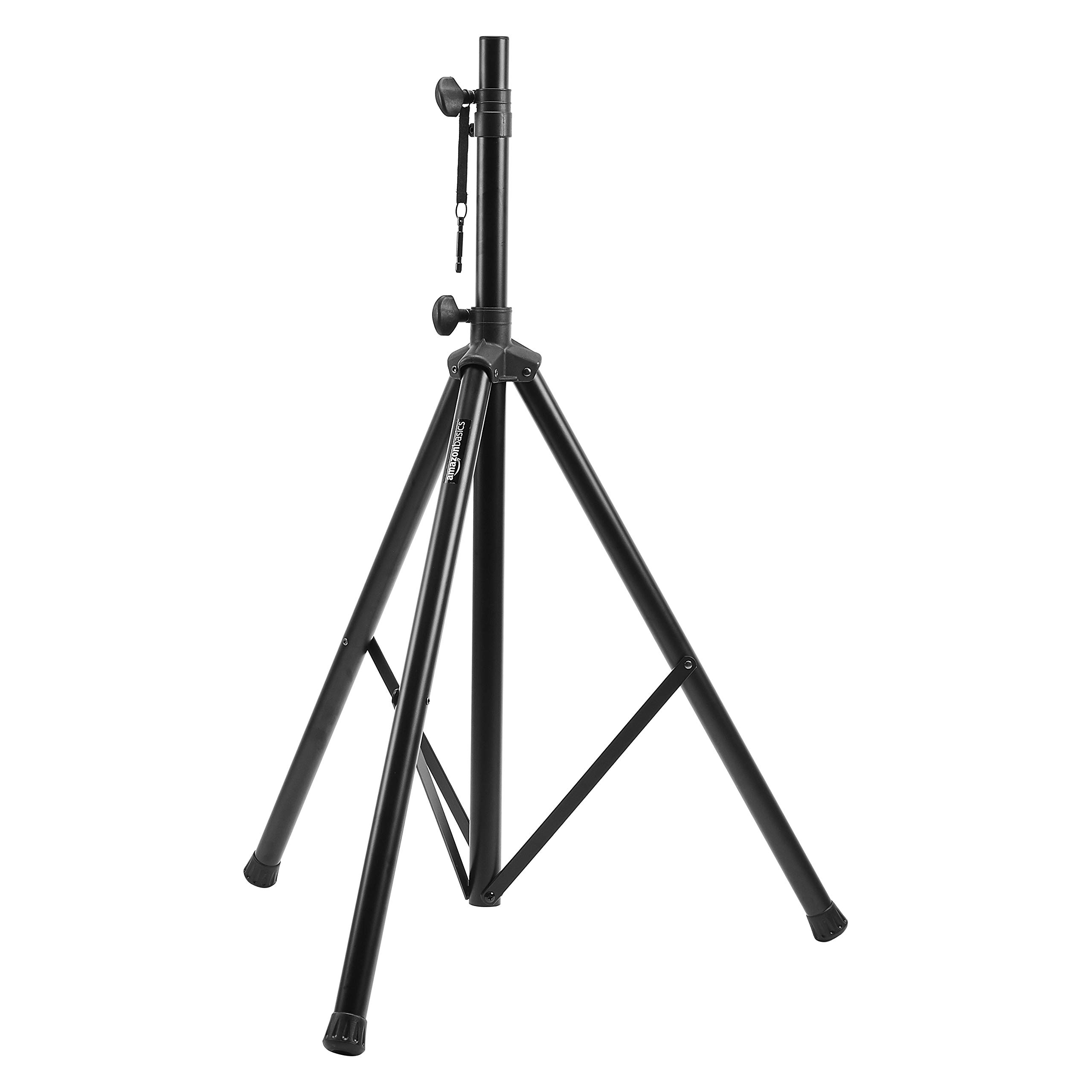 Amazon Basics Adjustable Speaker Stand - 4.1 to 6.6-Foot Height, Heavy Duty Steel Construction for PA Systems, Studio Monitors & Home Theater Speakers - Perfect for DJs, Musicians & Audio Enthusiasts