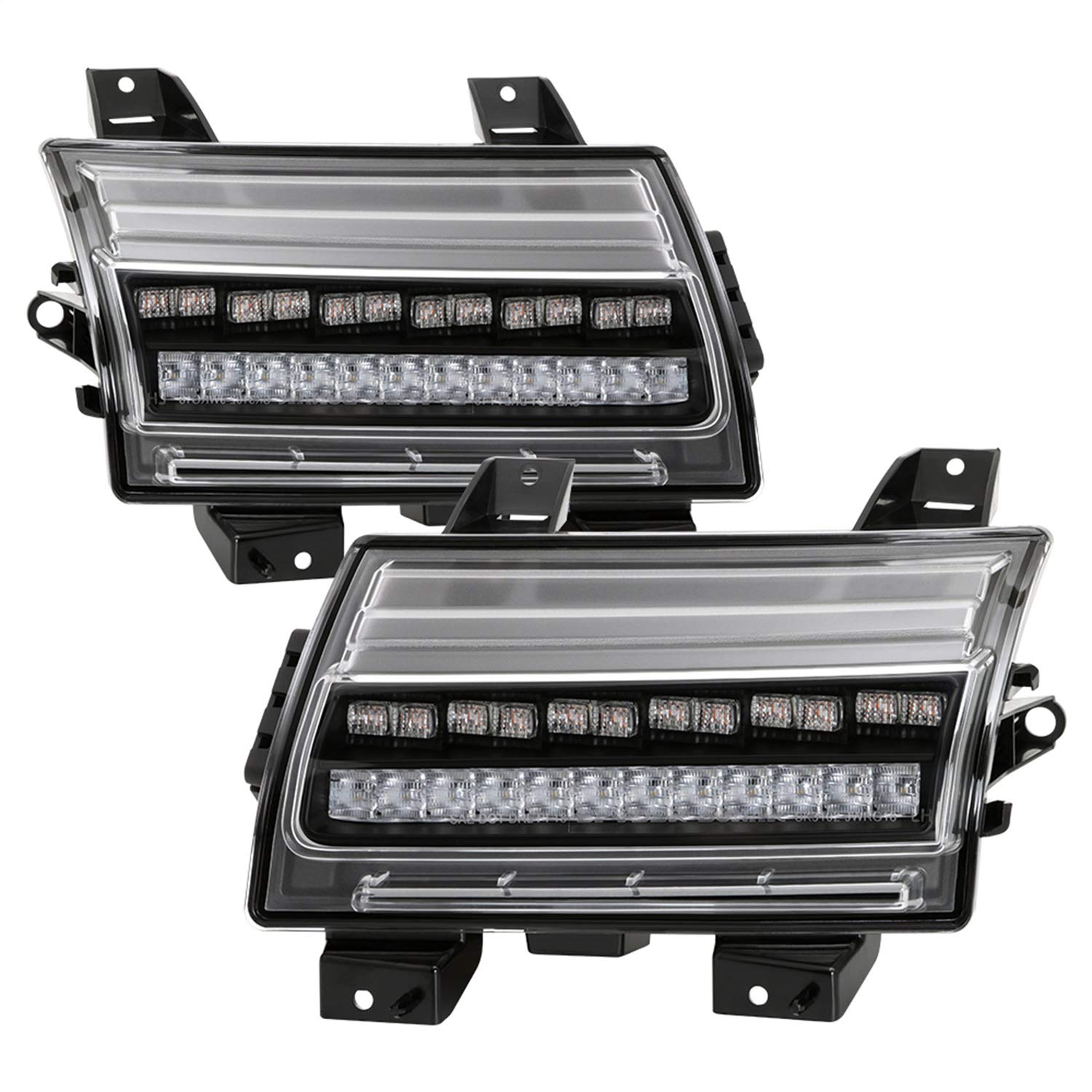 Spyder 5086785 Full LED Front Bumper Lights for Jeep Wrangler 2018-2019 | Sequential Turn Signals | Black Housing | Compatible with Halogen Models Only (Not for LED Models) | Off-Road & Night Driving Upgrade