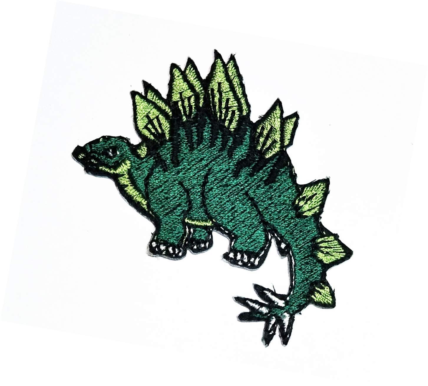 Dinosaur Embroidered Patch - Green Stegosaurus Iron On & Sew On Applique for Kids, Jeans, T-Shirts, Hats, Bags & Backpacks - Fun DIY Sewing & Embroidery Craft for Costumes, School Projects & Gifts (19)