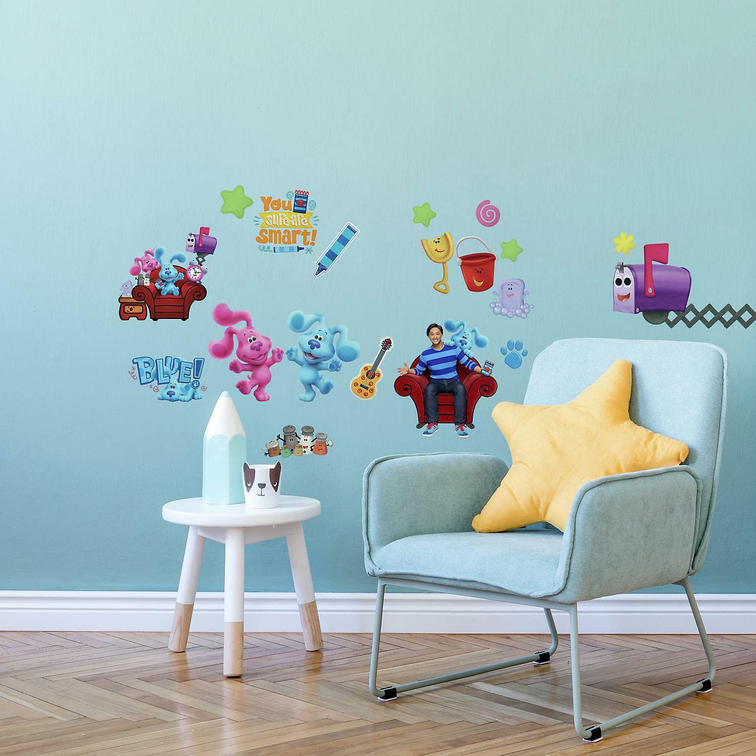 Blue's Clues Peel and Stick Wall Decals - Removable Kids Room Decor, Nursery Stickers, DIY Wall Art for Boys & Girls - Perfect for Bedrooms, Playrooms, and Classrooms