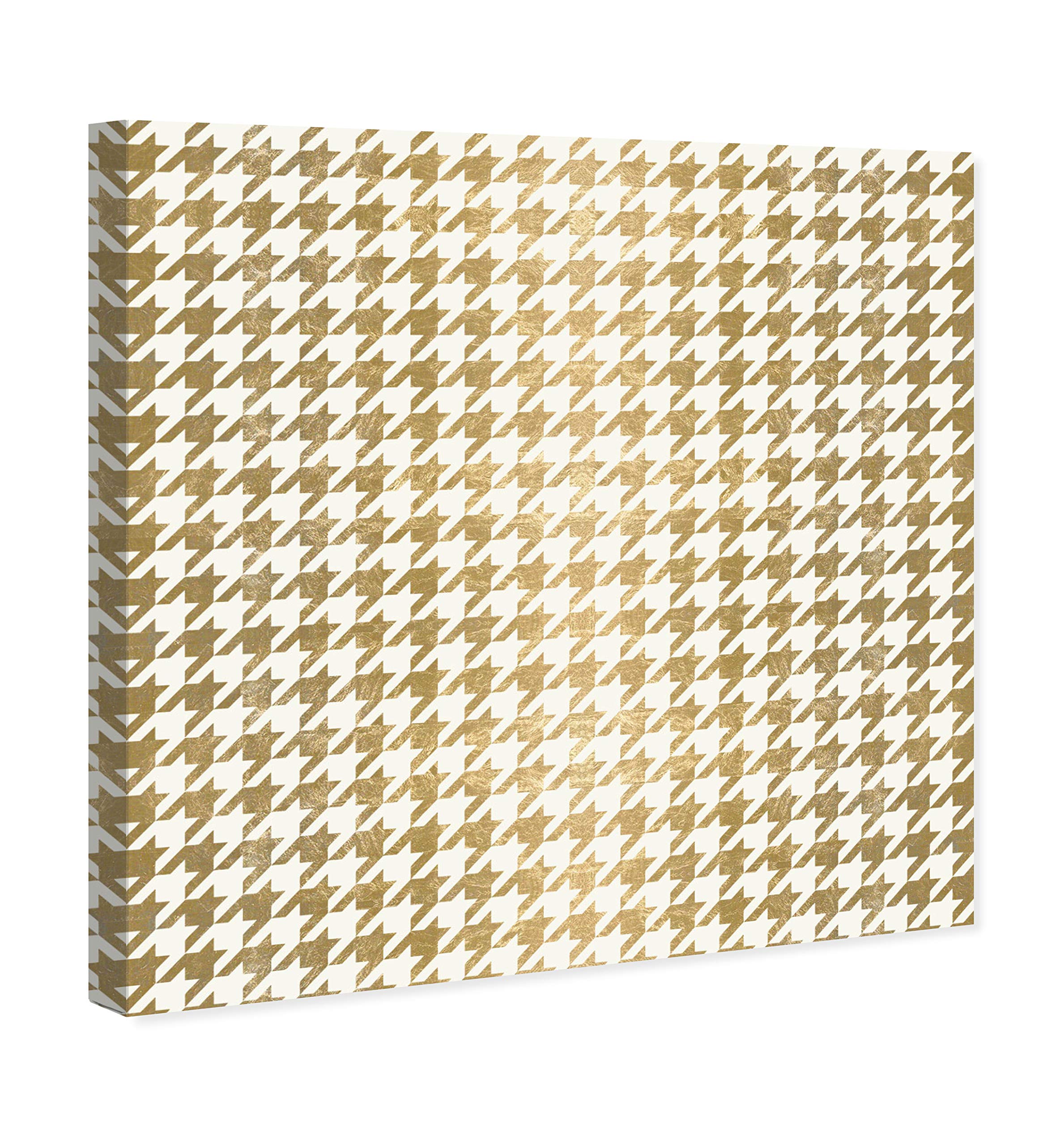 Oliver Gal Artist Co. Abstract Golden Houndstooth Wall Art Canvas Print - 12x12 Inch Modern Home Decor in Gold & White | Perfect for Living Room, Bedroom & Office Wall Decor