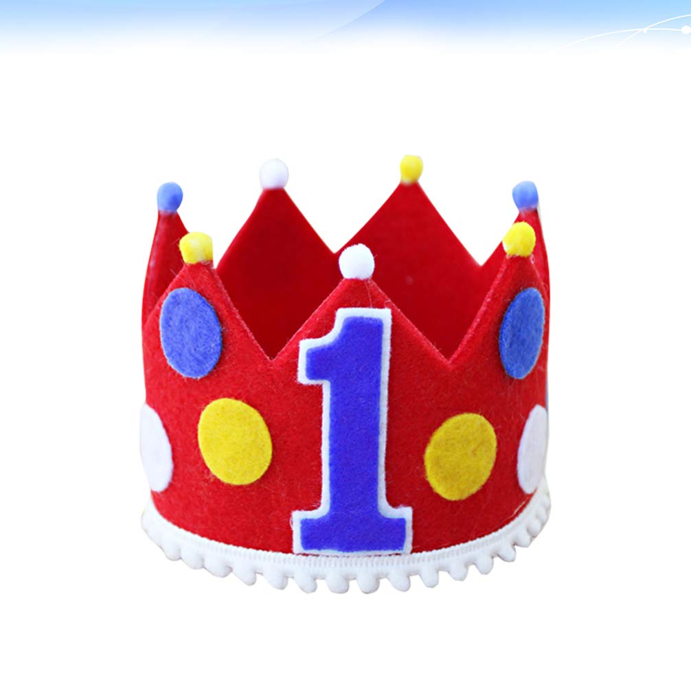 Amosfun 1st Birthday Headband for Baby Boys - Adjustable Birthday Crown & Circus Hat for First Birthday Party, Photo Shoots, and Special Celebrations