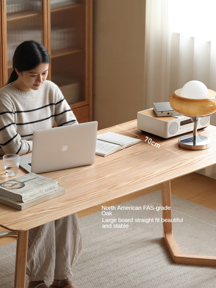 Premium Solid Oak Wood Large Office Desk - Spacious Workstation for Home & Business Use - Ideal for Writing, Studying & Remote Work