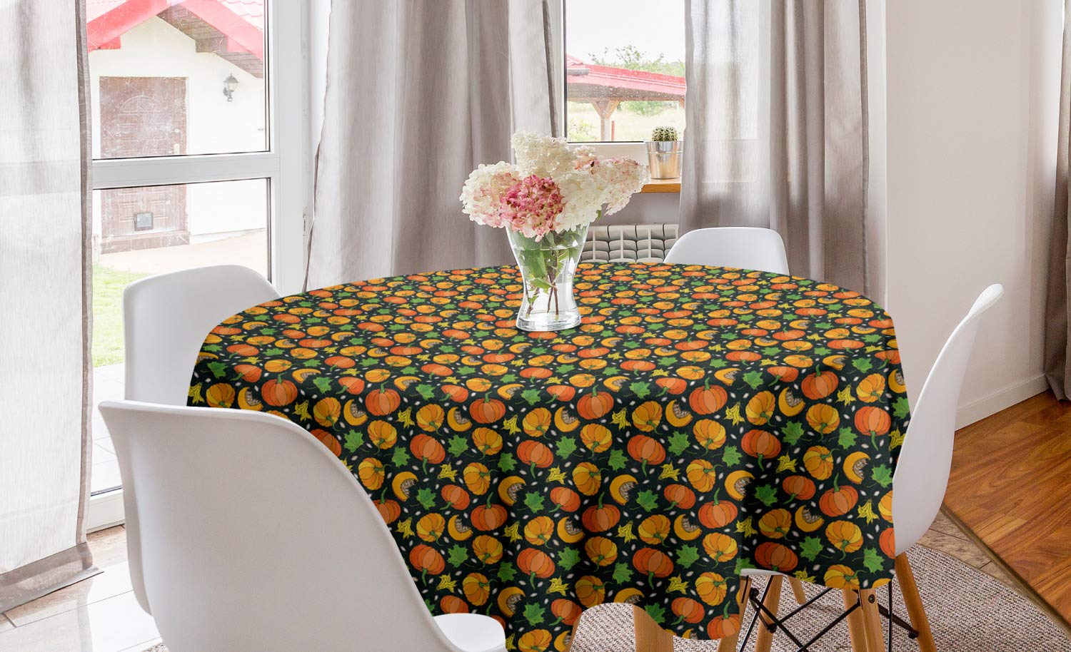 Ambesonne Autumn Round Tablecloth 60