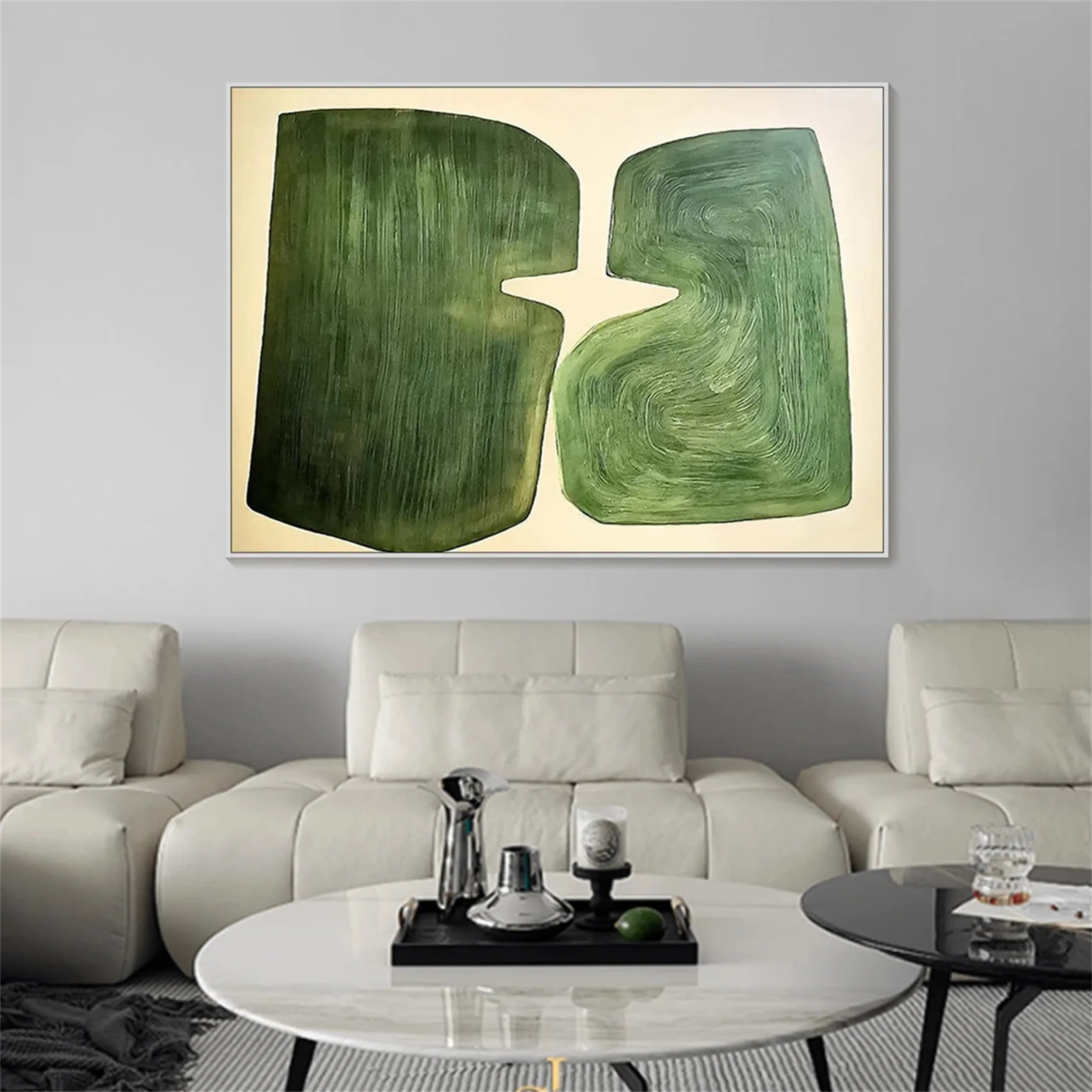 Blue & Green Abstract Canvas Wall Art #BG052 - Modern Home Decor for Living Room, Bedroom & Office