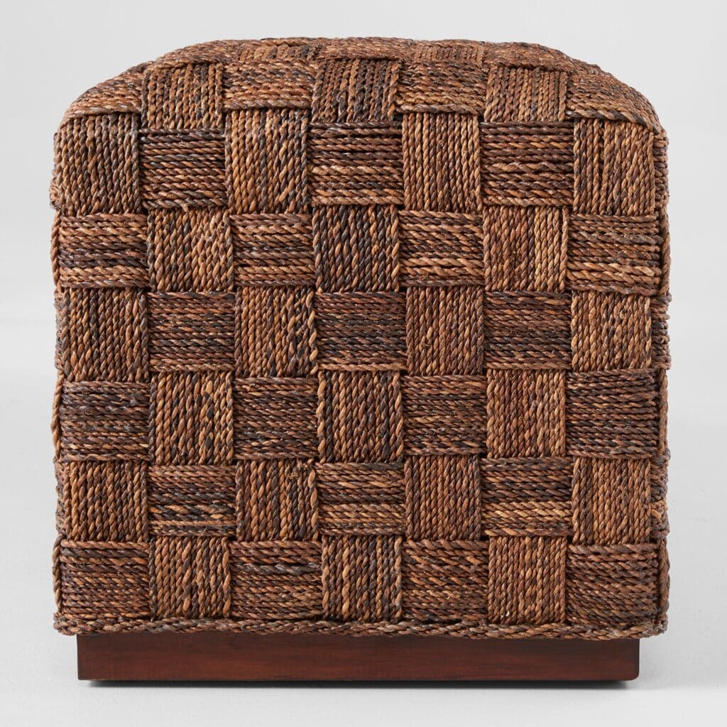 Cyan Design 11678 Milos Ottoman in Brown - Stylish Footstool for Living Room, Bedroom & Lounge - Perfect for Relaxing & Extra Seating