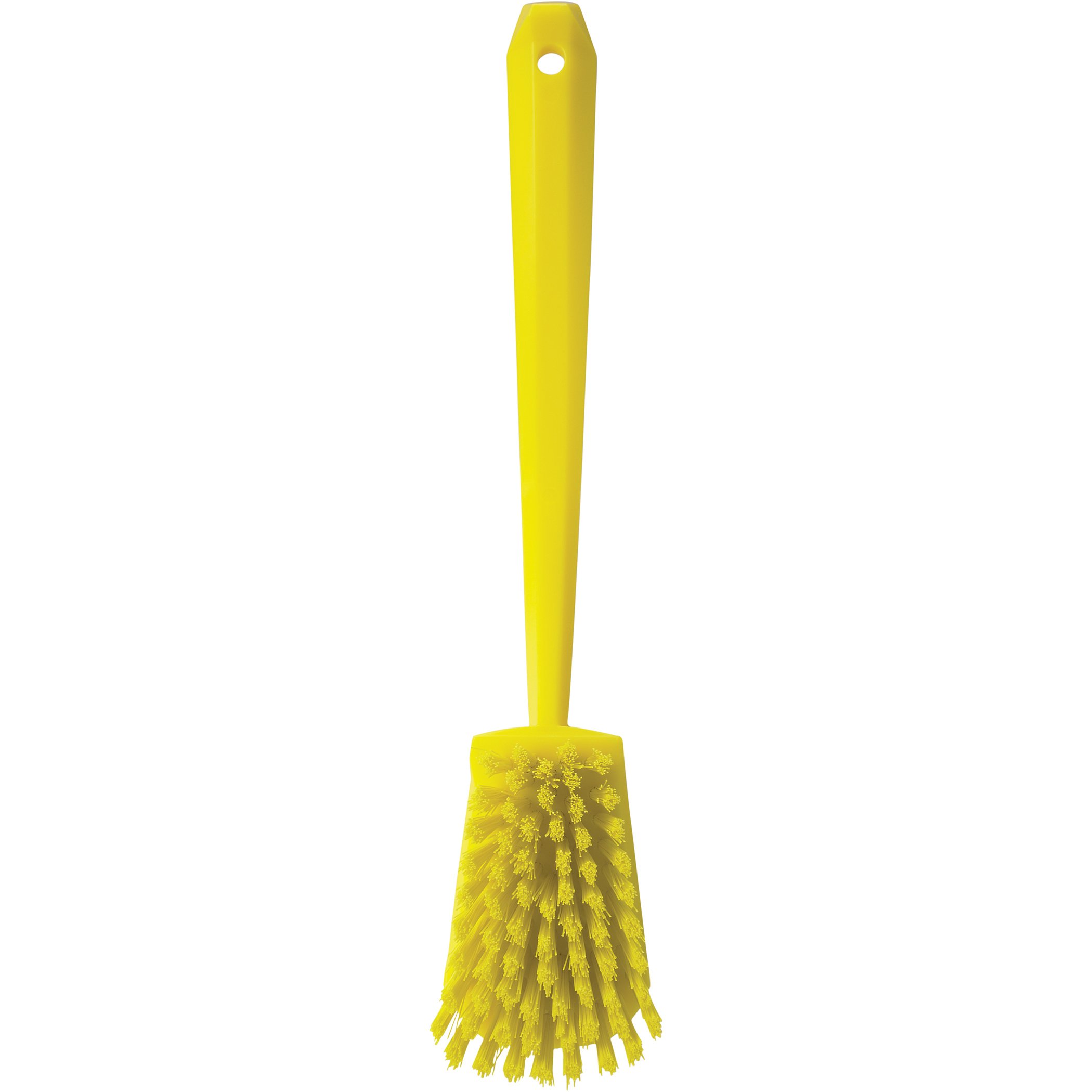 Vikan 41866 Stiff Bristle Cleaning Brush - 15.75 Inch PP/PBT Dishwashing Brush for Kitchen, Restaurant & Industrial Use - Durable Yellow Scrub Brush for Pots, Pans & Heavy Duty Cleaning