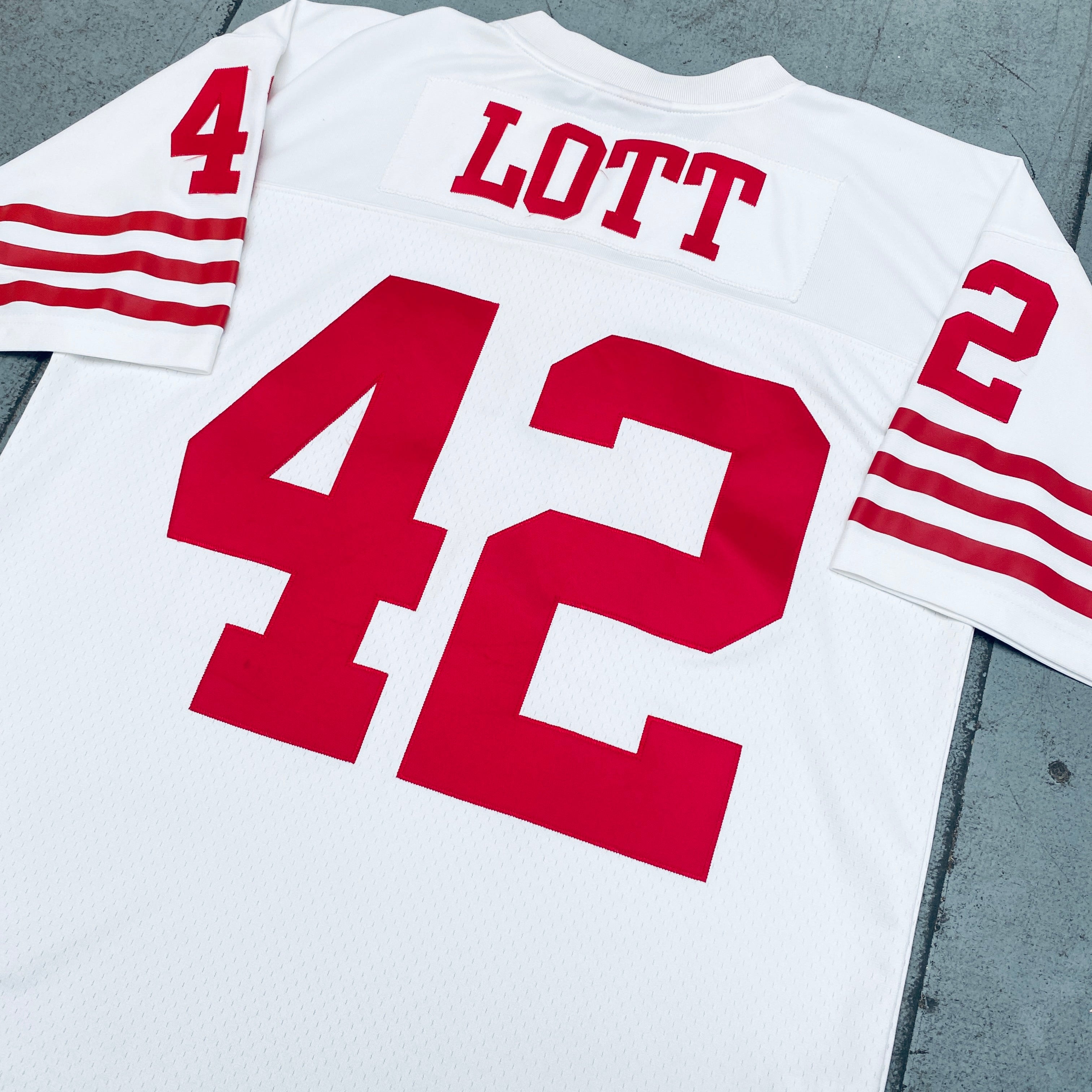 Authentic Ronnie Lott 1990 Throwback Stitched Jersey - San Francisco 49ers NFL Football Jersey (Size L) - Perfect for Game Day, Tailgating & Fan Collections