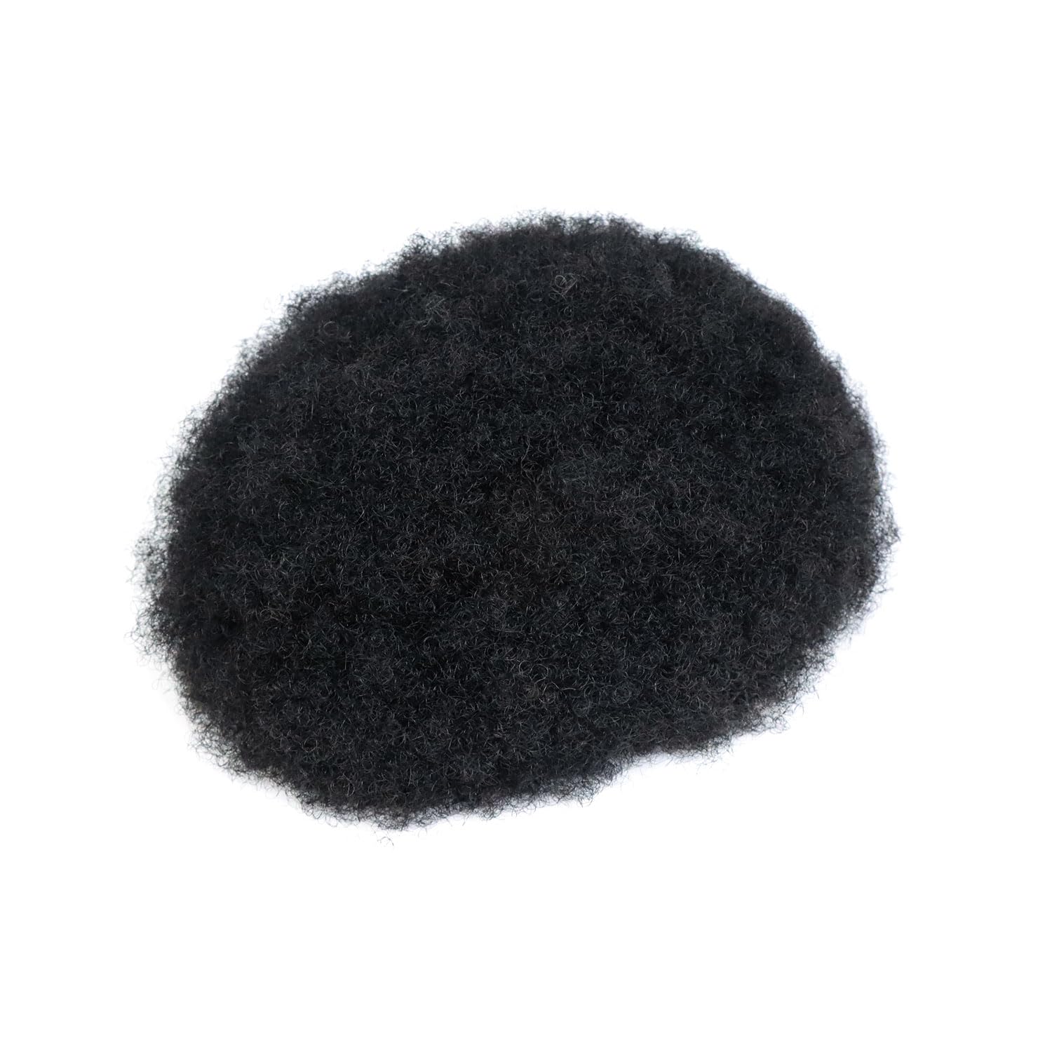 Afro Curly Toupee for Black Men - 120% Density Human Hair System - 8x10 Inch Full PU Skin Base - Natural Black Afro Curly Hairpiece for Men | Perfect for Daily Wear, Cosplay & Special Occasions
