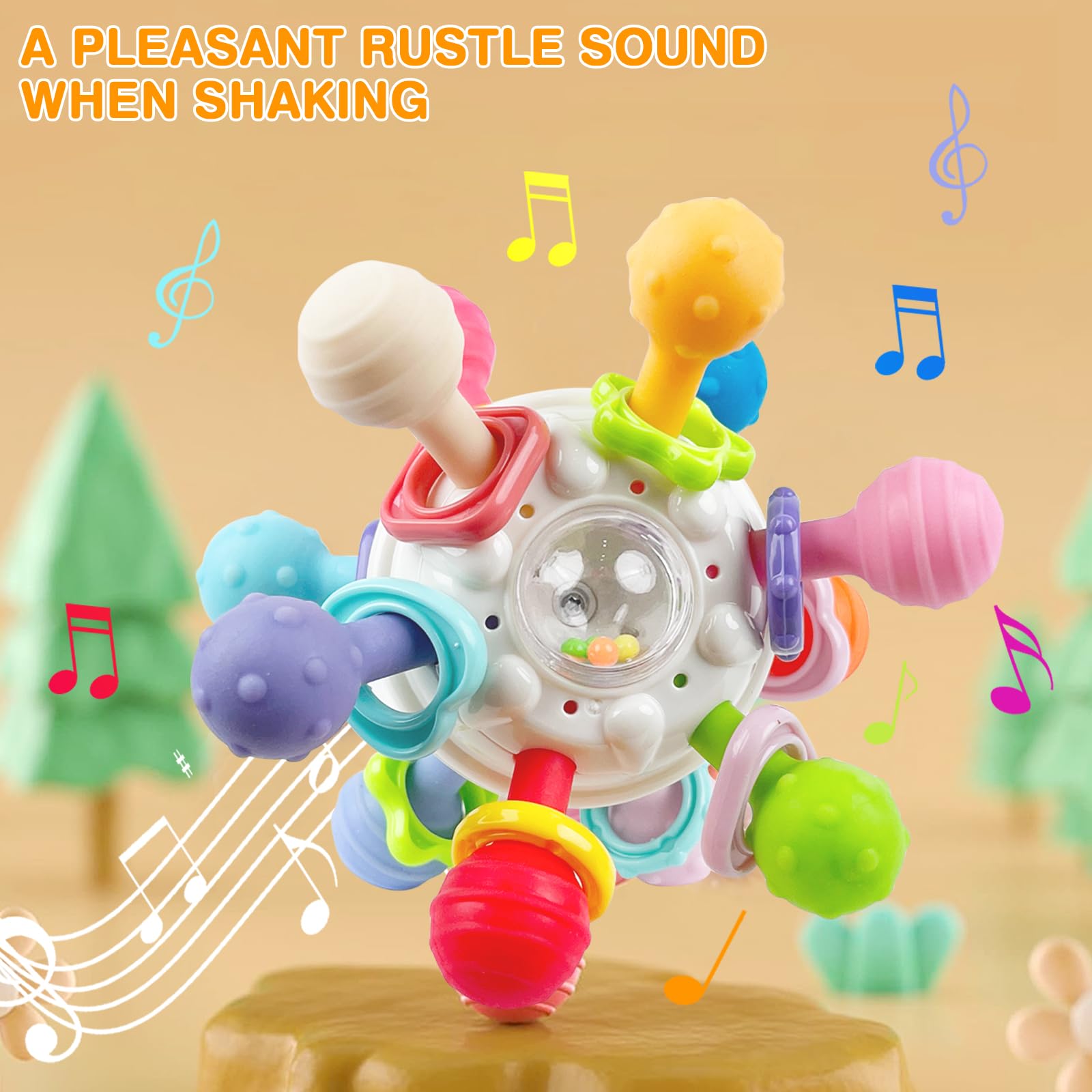 Montessori Baby Toys for 0-12 Months - Safe Teething Toys & Developmental Infant Gifts for Boys & Girls (0-3, 6, 9, 12 Months) - Newborn Essentials Must Haves - Perfect for Early Learning & Soothing Sore Gums at Home or Travel