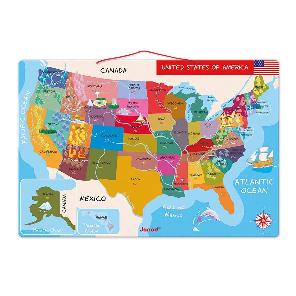 USA Magnetic Map for Refrigerator - Perfect for Home, Office & Classroom Geography Learning & Decor