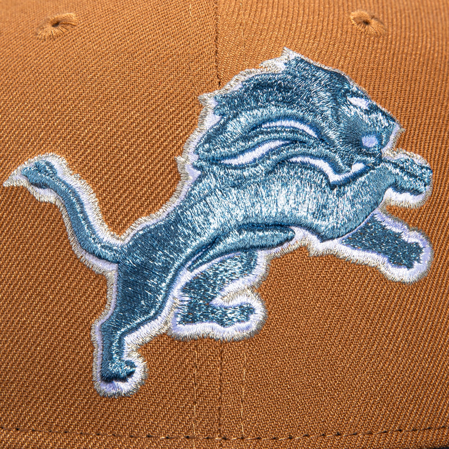 New Era 59Fifty Detroit Lions 75th Anniversary Patch Snapback Hat - Khaki & Navy Blue - Official NFL Licensed Cap for Fans & Collectors - Perfect for Game Day, Tailgating, and Sports Events