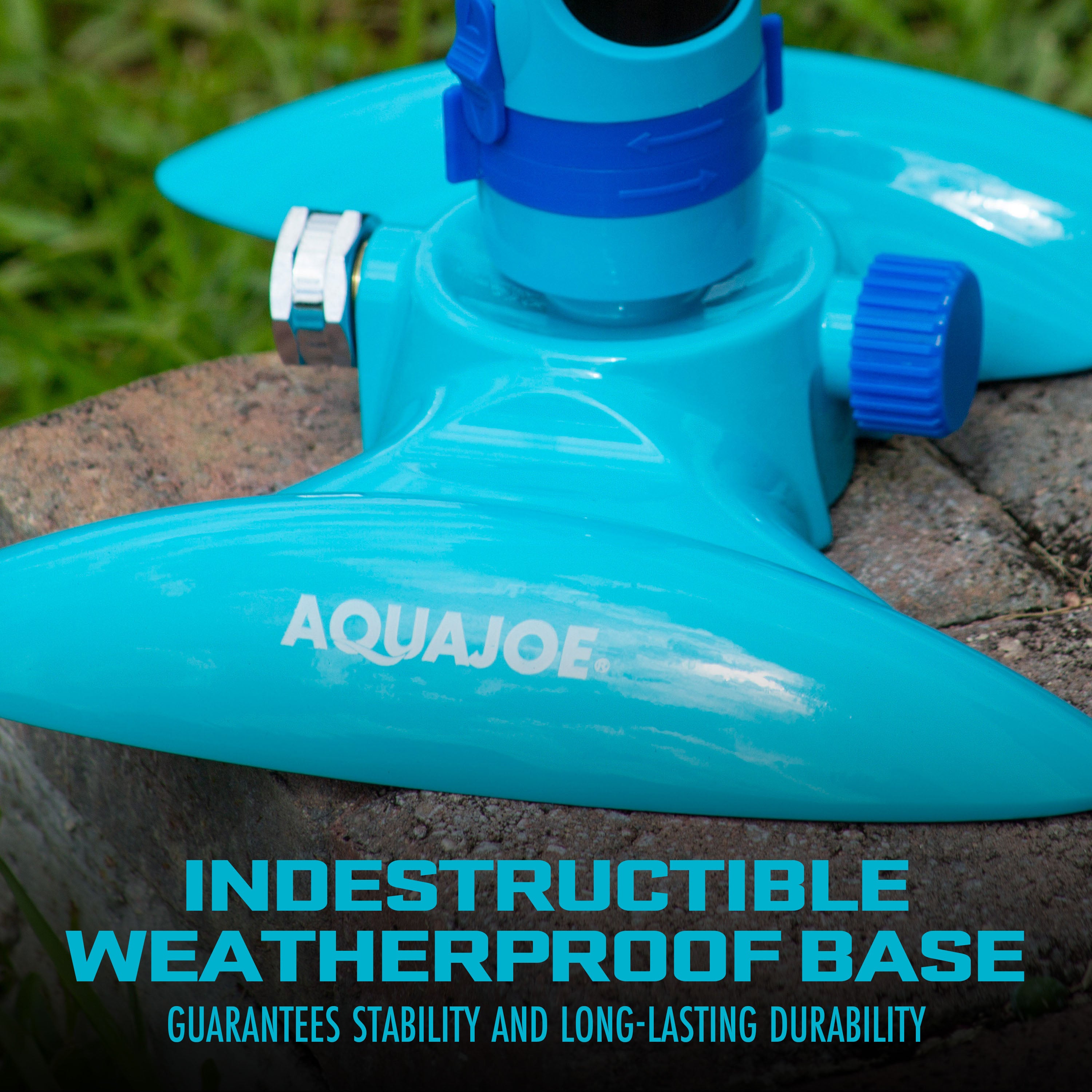 Aqua Joe AJ MSSBM Turbo Drive 360º Sprinkler with 4 Adjustable Spray Patterns - Customizable Lawn Coverage up to 3,740 Sq. Ft. - Perfect for Large Yards, Gardens & Landscaping