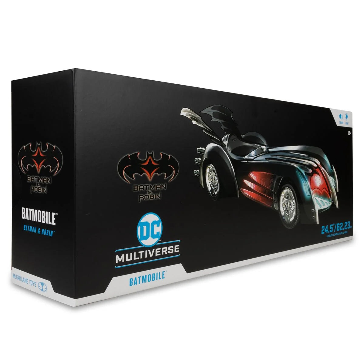Batman & Robin DC Multiverse Batmobile with Lights & Sound - Collectible Action Figure Toy for Kids & Adults - Perfect for Play, Display & Superhero Fans