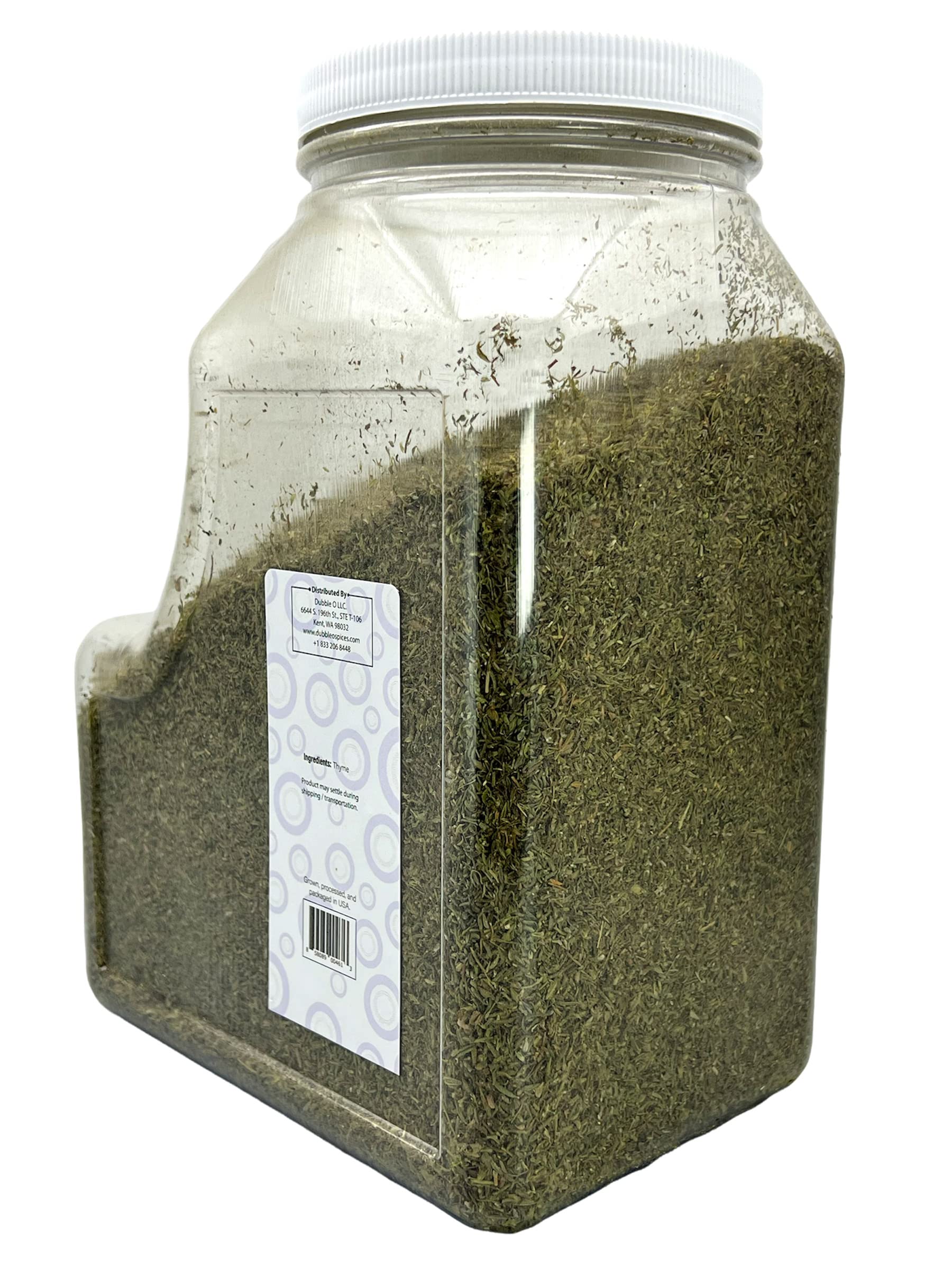 Organic Thyme Leaves - 2 lbs. Bulk | Non-GMO, Kosher, Halal & Gluten Free | Premium Dubble O Brand | Perfect for Cooking, Seasoning & Herbal Tea Blends