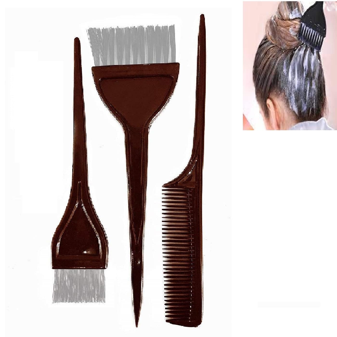 Kabello Hair Coloring Brush with Tail Comb - Professional 3D Hair Dye Applicator for Women & Men (Black) | Perfect for Salon, Home Hair Coloring & DIY Hair Treatments