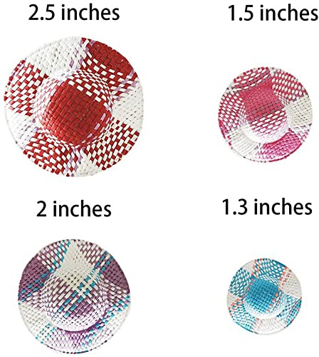 24 Pcs Mini Straw Hats - Tiny Dollhouse Hats for DIY Crafts, Party Decorations & Miniature Scenes - Perfect for Fairy Gardens, DIY Projects & Home Decor Accessories
