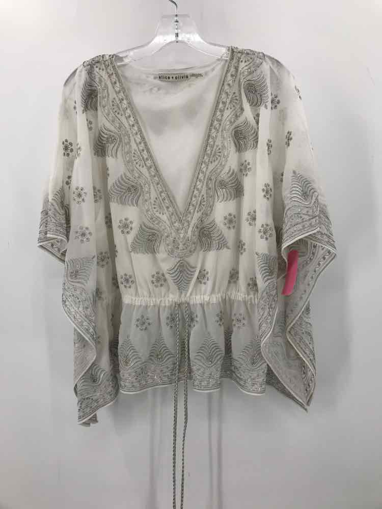 Vintage Alice + Olivia White Blouse Size Large - Perfect for Office Wear, Casual Outfits & Special Occasions