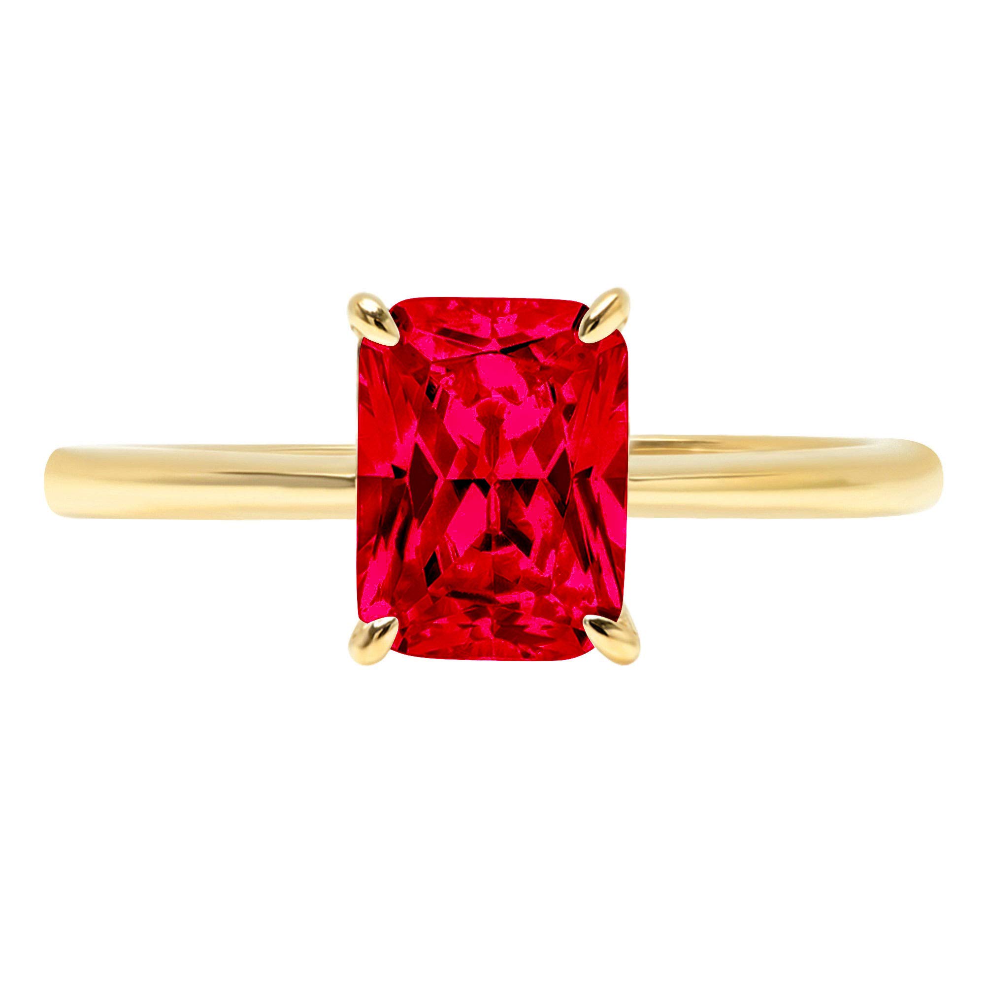 0.95 Carat Radiant Cut Flawless Pink Tourmaline Solitaire Engagement Ring in 14K Yellow Gold - VVS1 Clarity, 4-Prong Setting for Women | Perfect for Wedding, Bridal, Anniversary & Promise Gifts