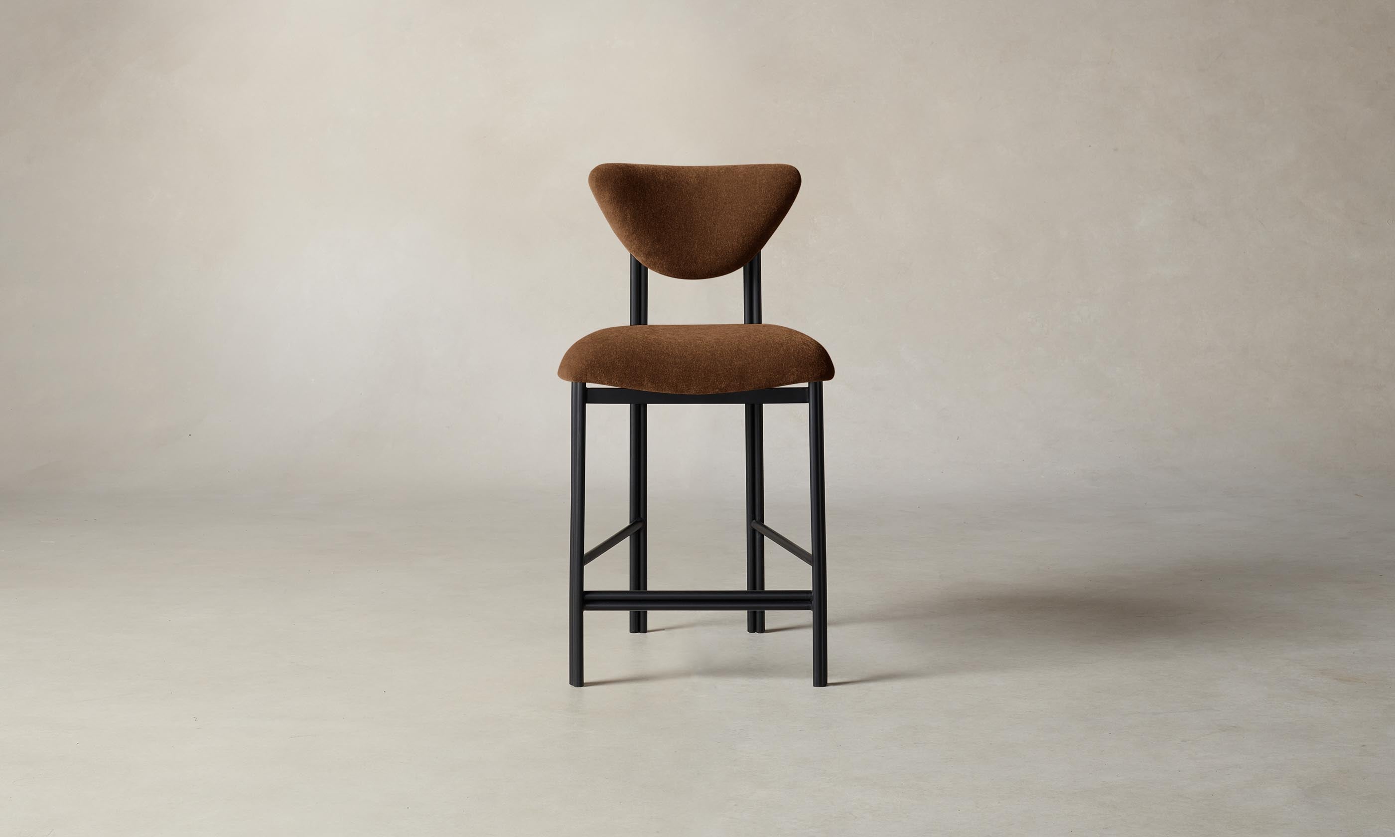 Premium Velvet Counter Stool - The Cooper Bar Stool in Cider Color for Kitchen Island, Breakfast Bar & Home Decor