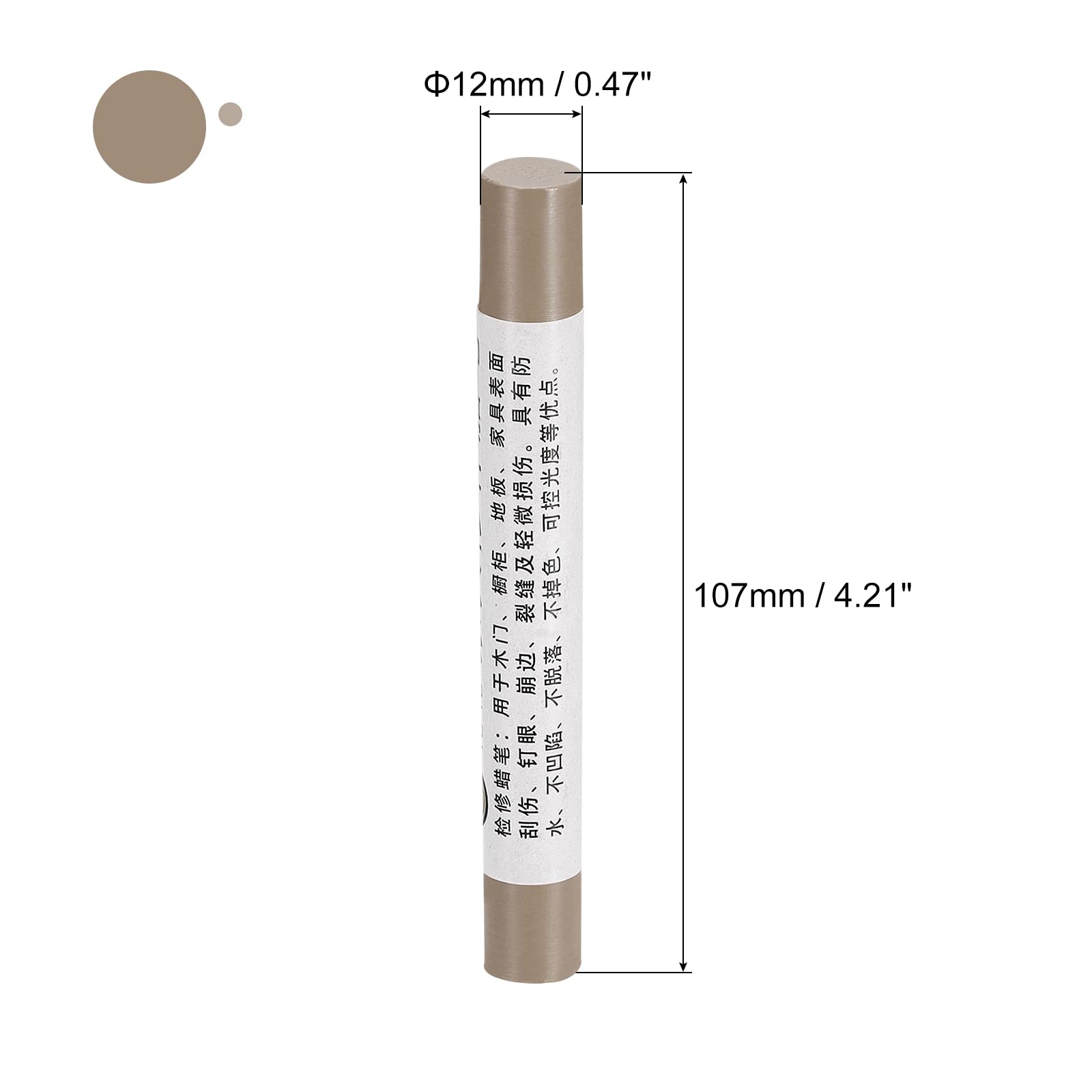 uxcell 5Pcs Wood Repair Crayons Set - Wax Filler Sticks for Furniture Scratches & Holes, Light Brown Wood Touch Up Markers - Perfect for Tables, Desks, Wooden Floors & DIY Home Improvement Projects
