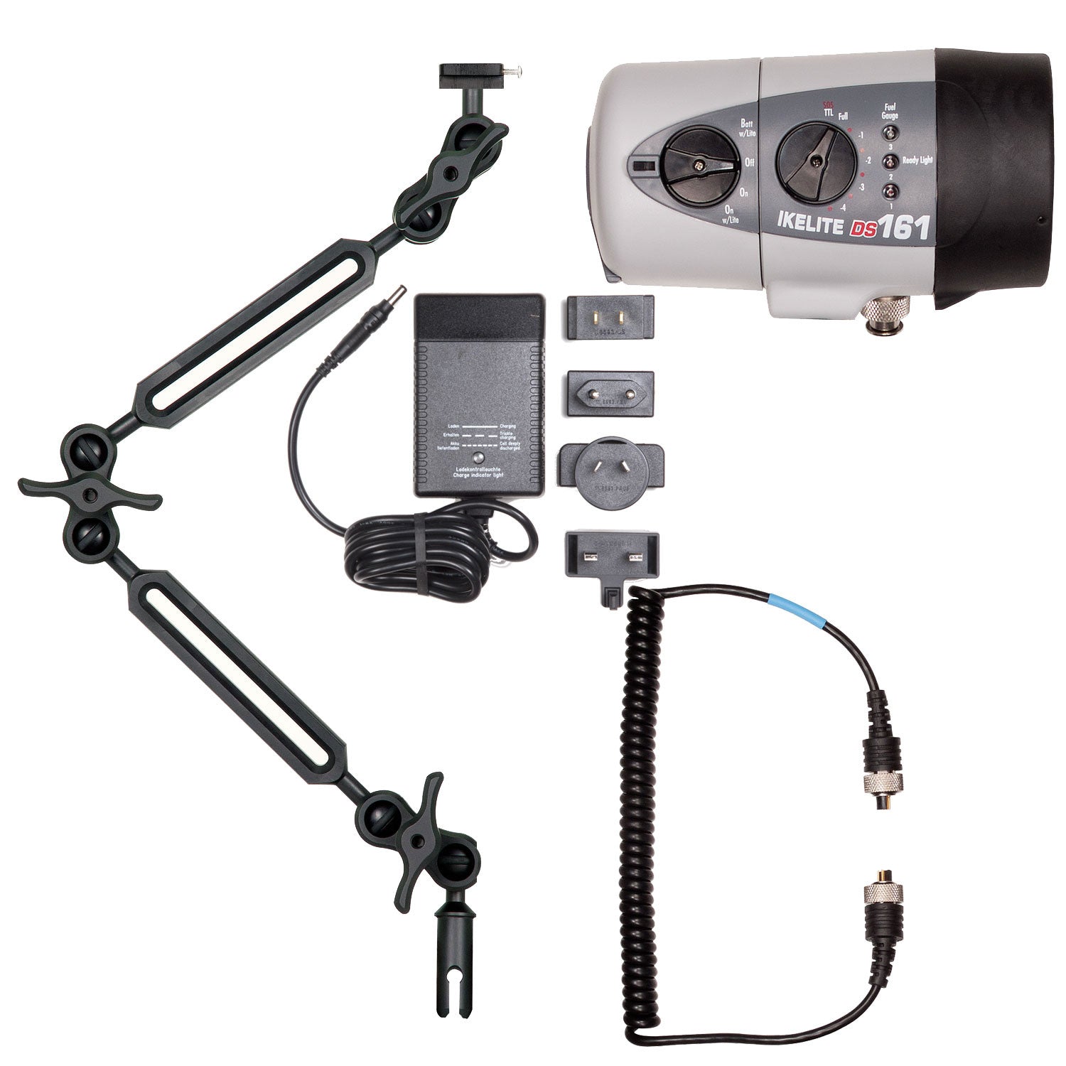 Ikelite DS161 Underwater Strobe Kit with Sync Cord & Arm for Diving Photography – Includes NiMH 4061.35 Battery – Perfect for Scuba, Snorkeling & Marine Photography
