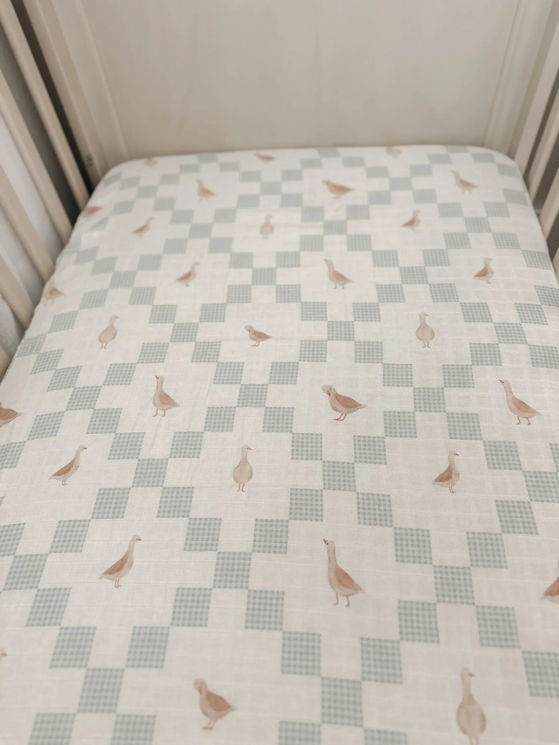 Pop Ya Tot Organic Muslin Cot Sheet - Soft & Breathable Baby Crib Sheet for Newborns & Toddlers - Perfect for Nursery, Daycare & Travel - Goosey Gander
