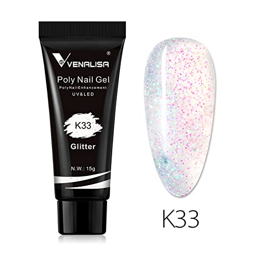 Venalisa Poly Builder Gel - 15g Professional Nail Extension Gel for Strong & Natural-Looking Acrylic Nails (K33) | Perfect for DIY Manicures, Salon Nail Art & Long-Lasting Polish Extensions